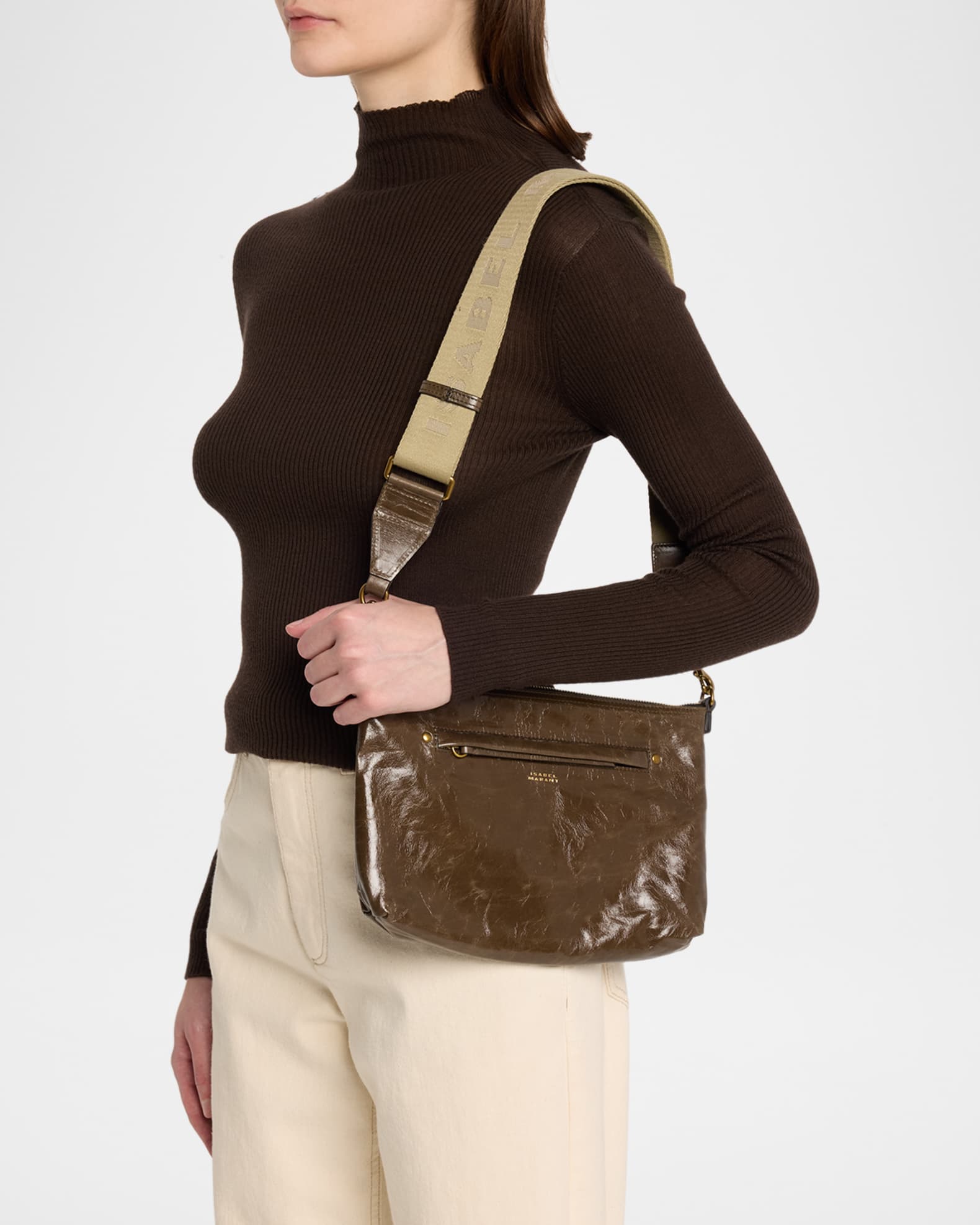 ネリサ Nessah Zip Leather Shoulder Bag | Neiman Marcus