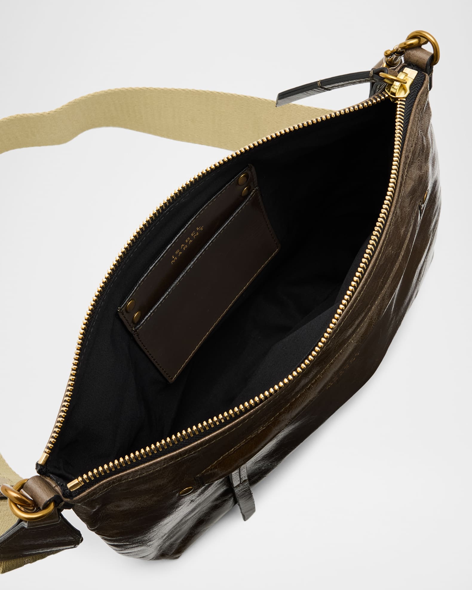 Nessah Zip Leather Shoulder Bag | Neiman Marcus