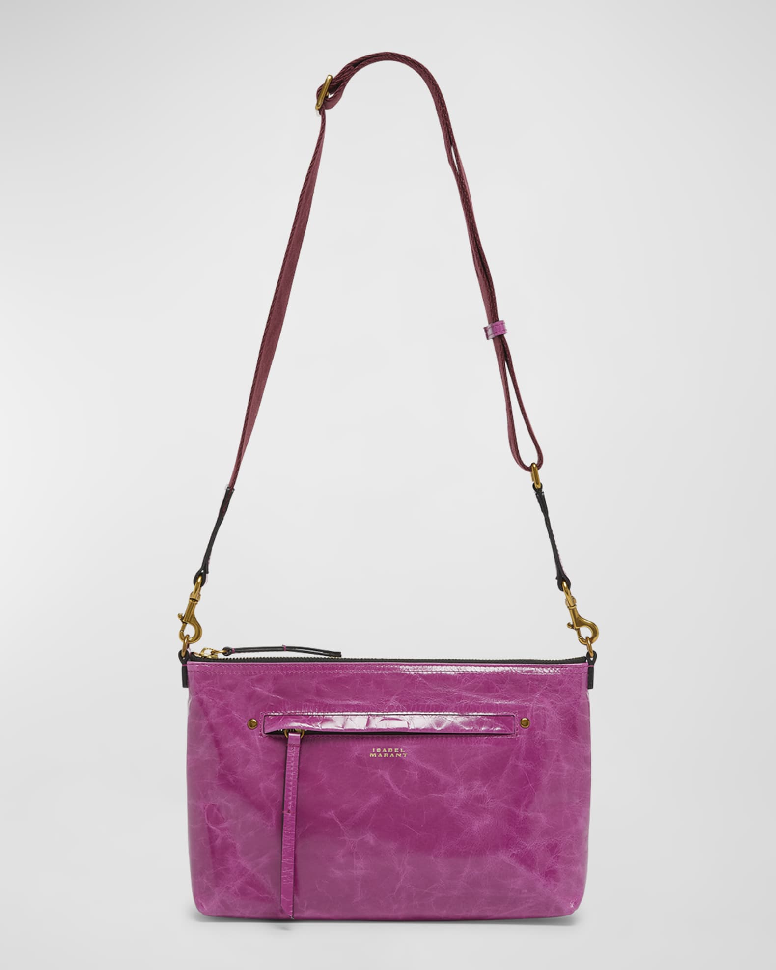 Isabel Marant Nessah Zip Leather Shoulder Bag Neiman Marcus