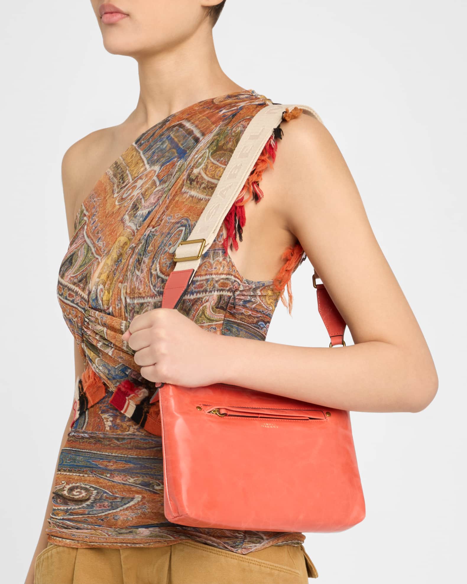 Nessah Zip Leather Shoulder Bag 1