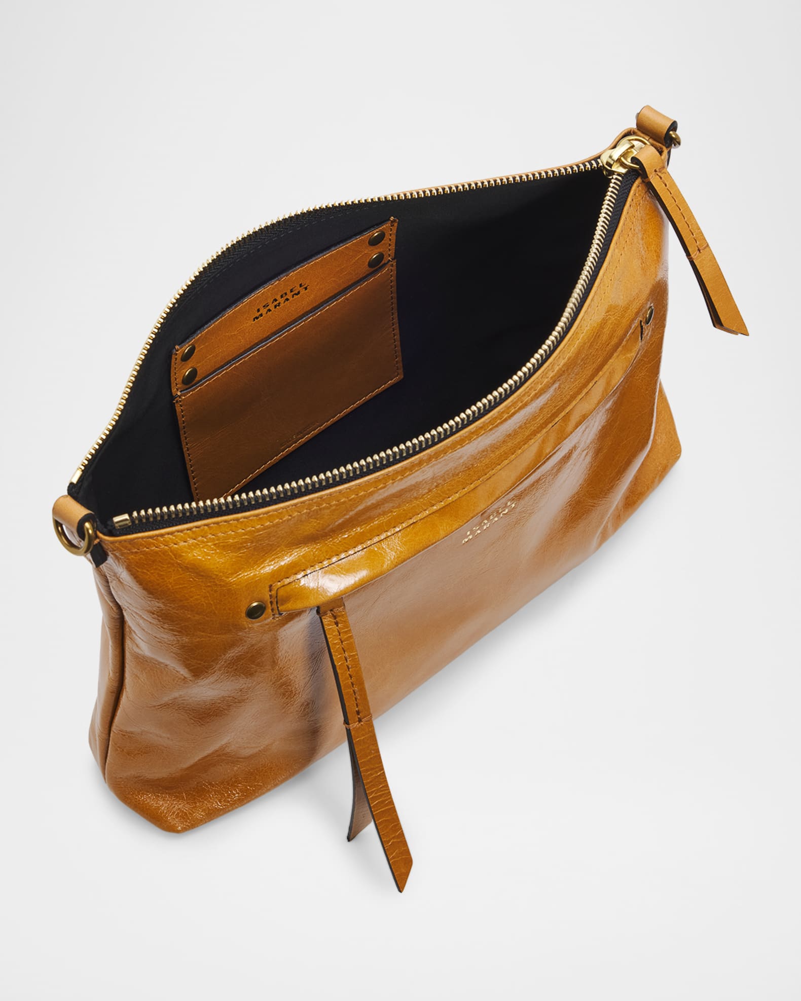 Nessah Zip Leather Shoulder Bag | Neiman Marcus