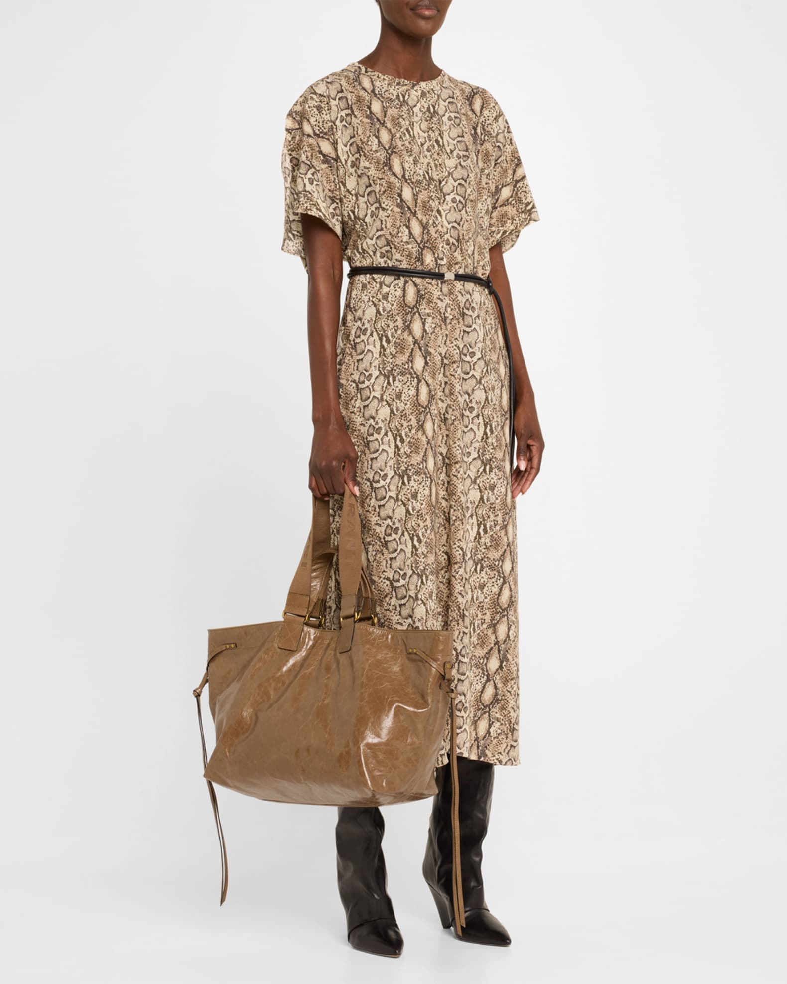 Isabel Marant Wardy DoubleHandle Leather Tote Bag Neiman Marcus