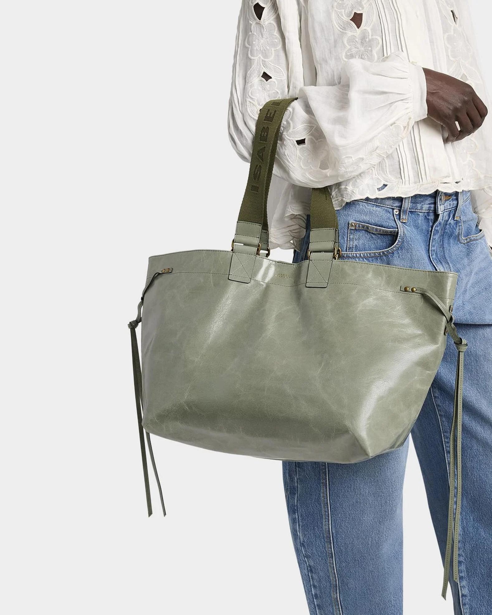 Isabel Marant Wardy Double-Handle Leather Tote Bag | Neiman Marcus
