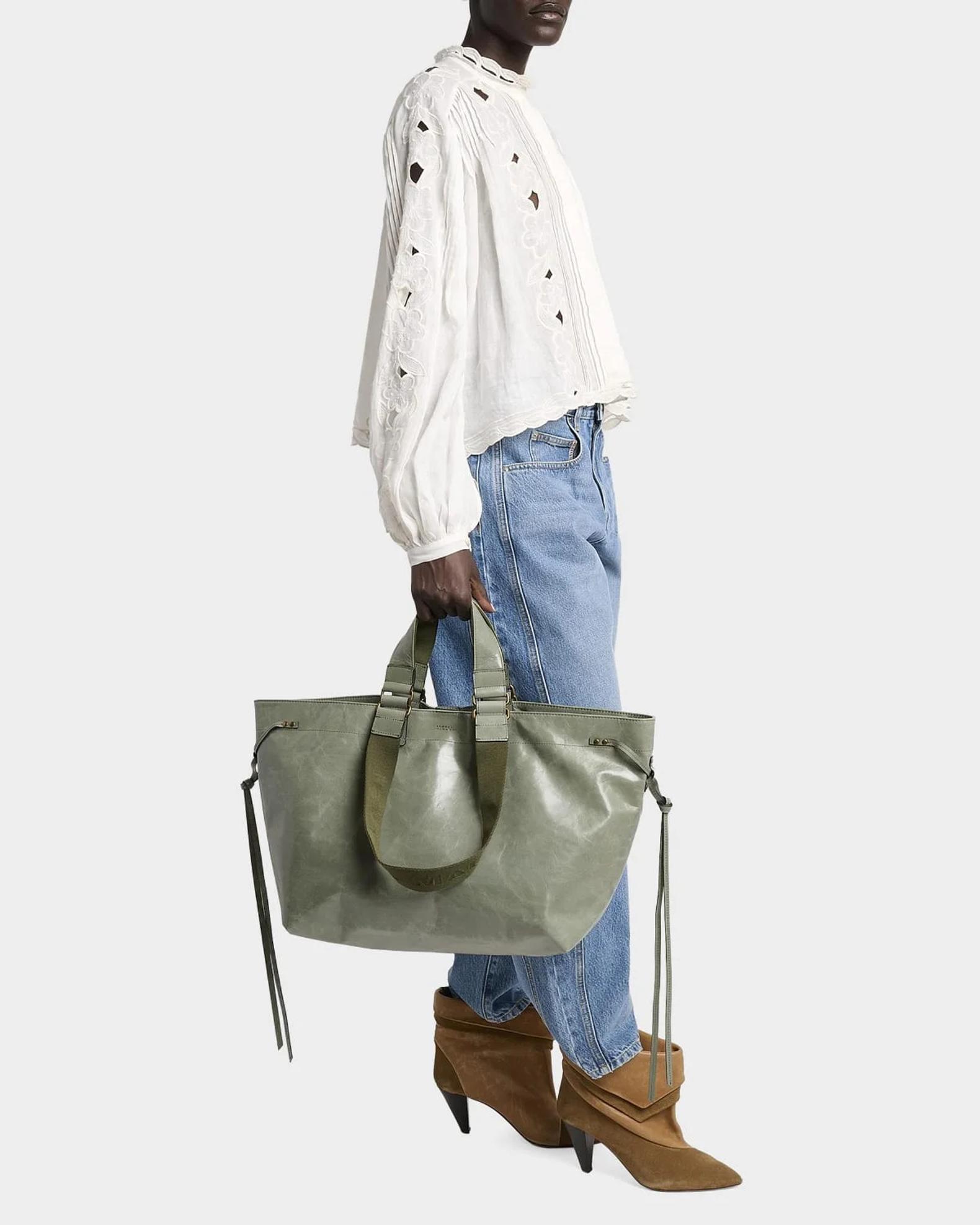 Isabel Marant Wardy Double-Handle Leather Tote Bag | Neiman Marcus