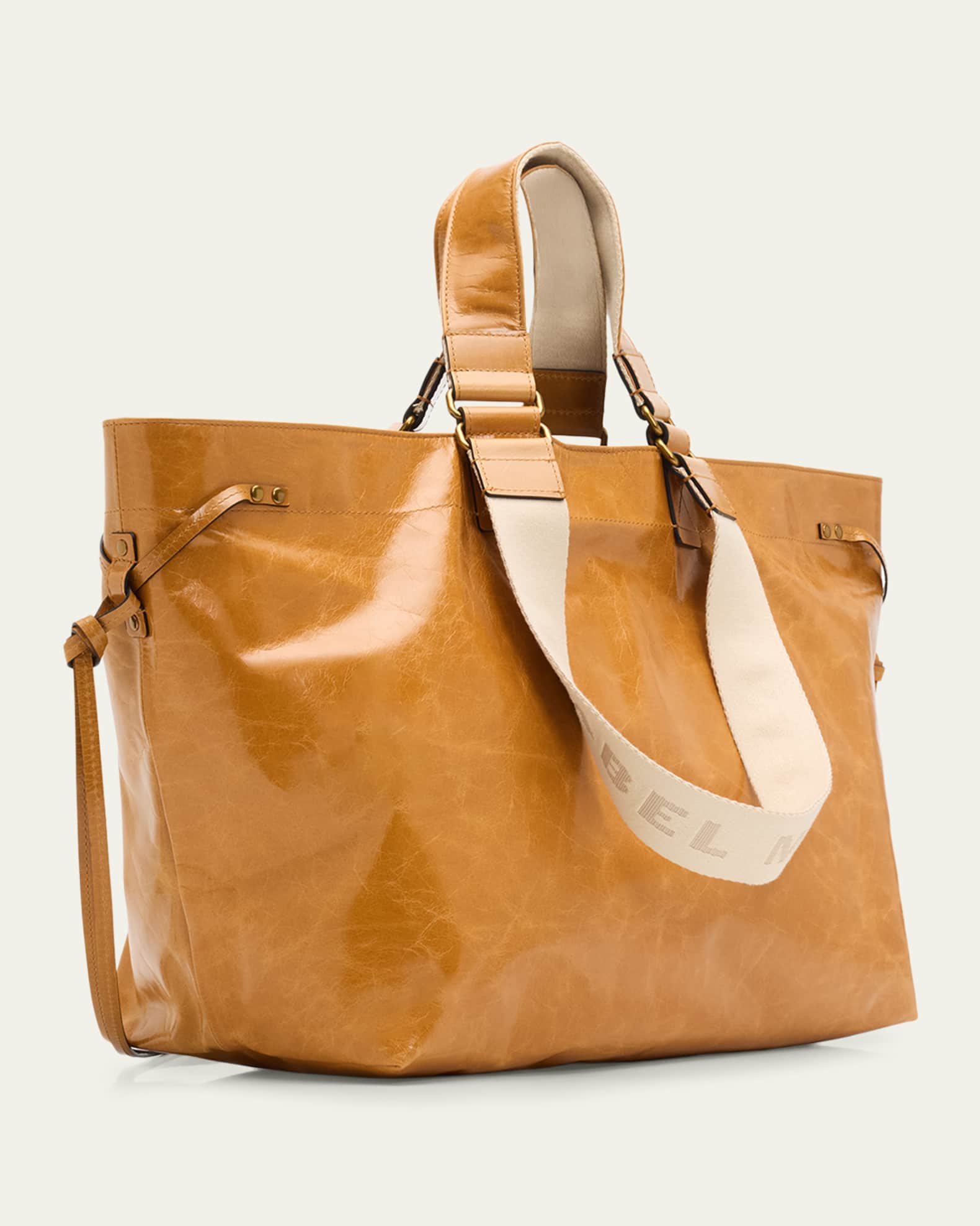 Isabel Marant Wardy Double-Handle Leather Tote Bag | Neiman Marcus