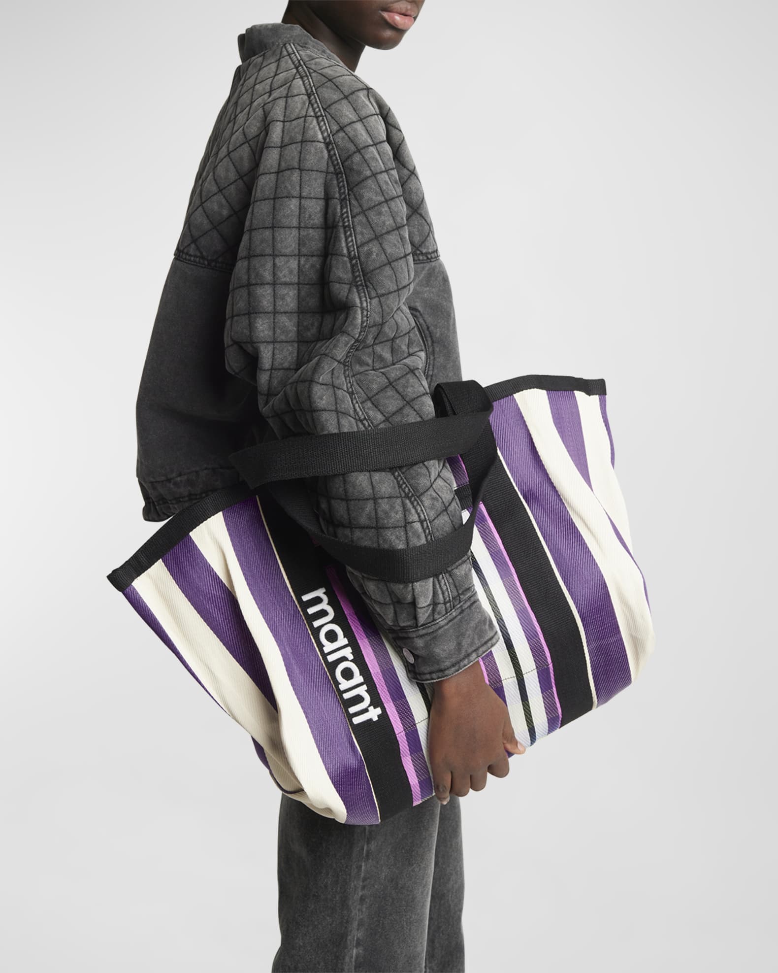 Darwen Black/White Nylon Tote main image 1