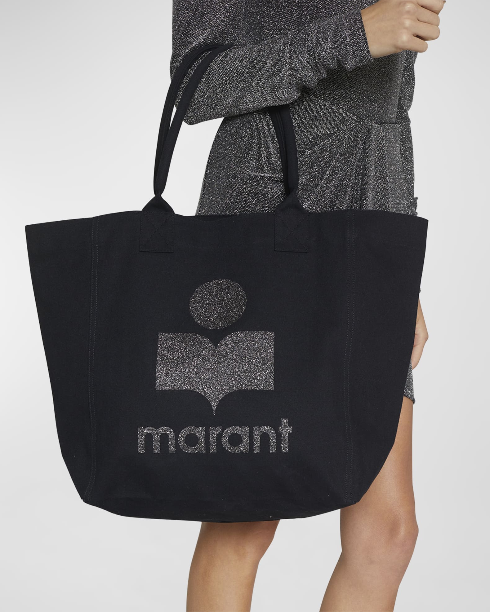 Nat sted marv Orator Isabel Marant Yenky Glitter Logo Canvas Tote Bag | Neiman Marcus