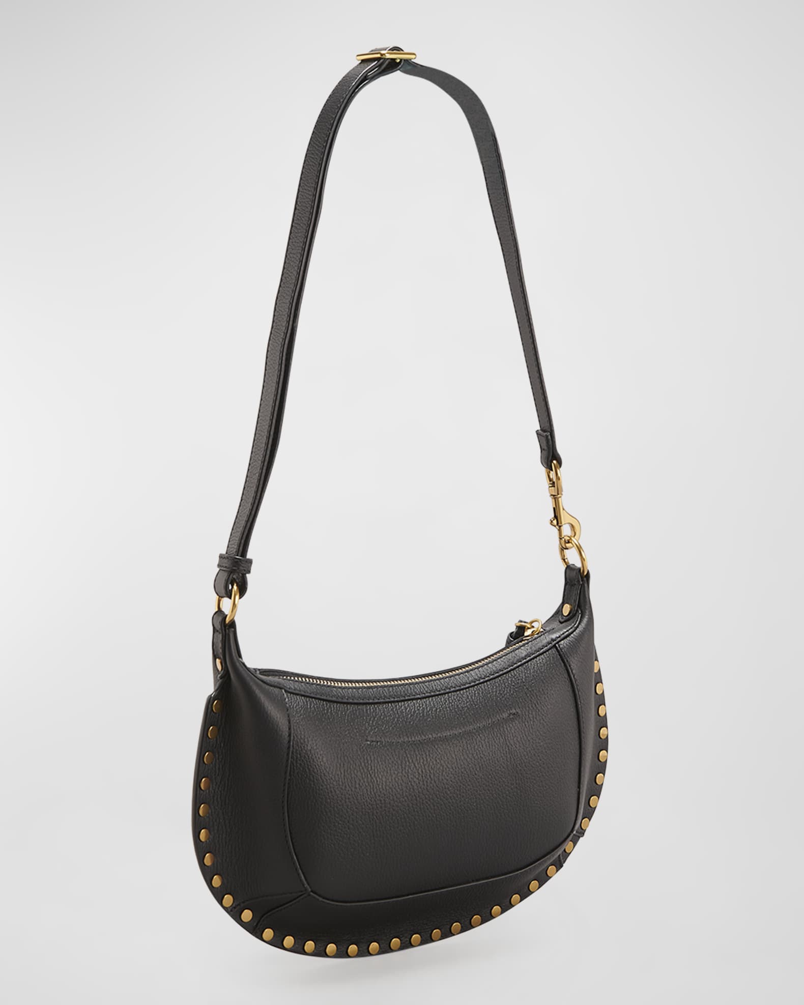 Isabel Marant Oskan Moon Grainy Leather Shoulder Bag