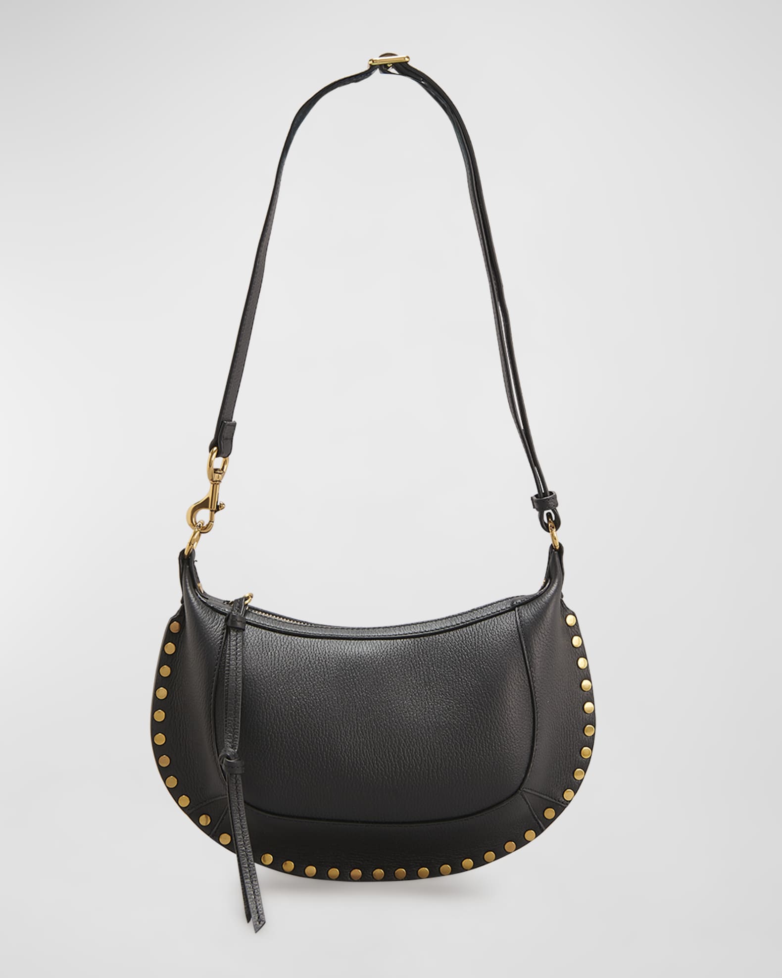 Isabel Marant Oskan Moon Grainy Leather Shoulder Bag | Neiman Marcus