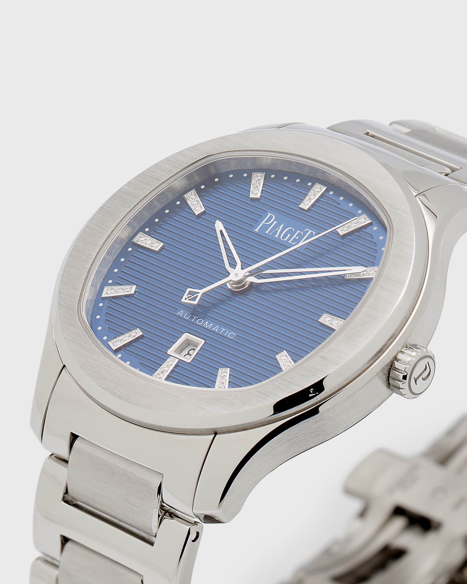PIAGET Polo 36mm Stainless Steel Blue Dial Watch Neiman Marcus