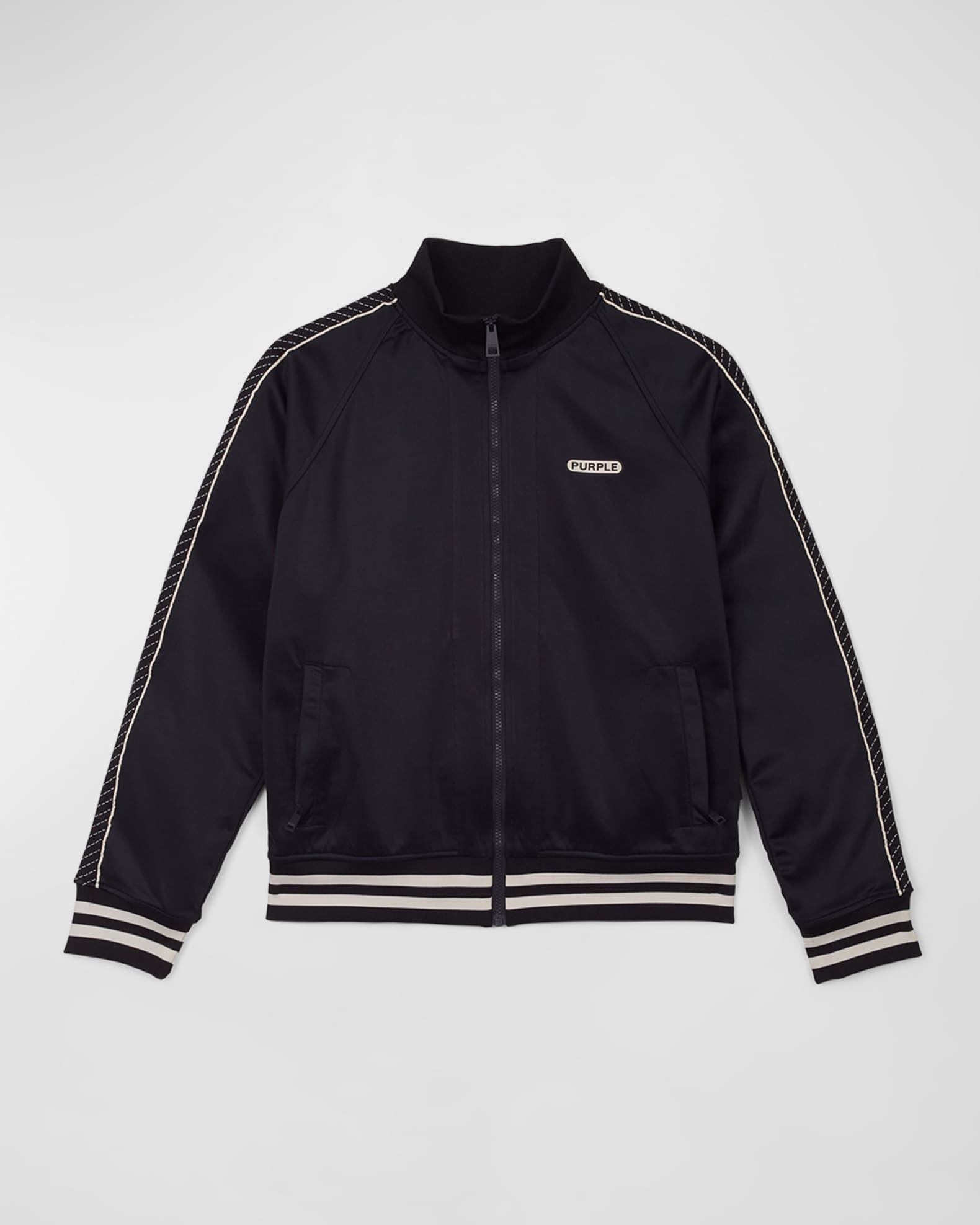 PURPLE Men's Striped Raglan Track Jacket Neiman Marcus