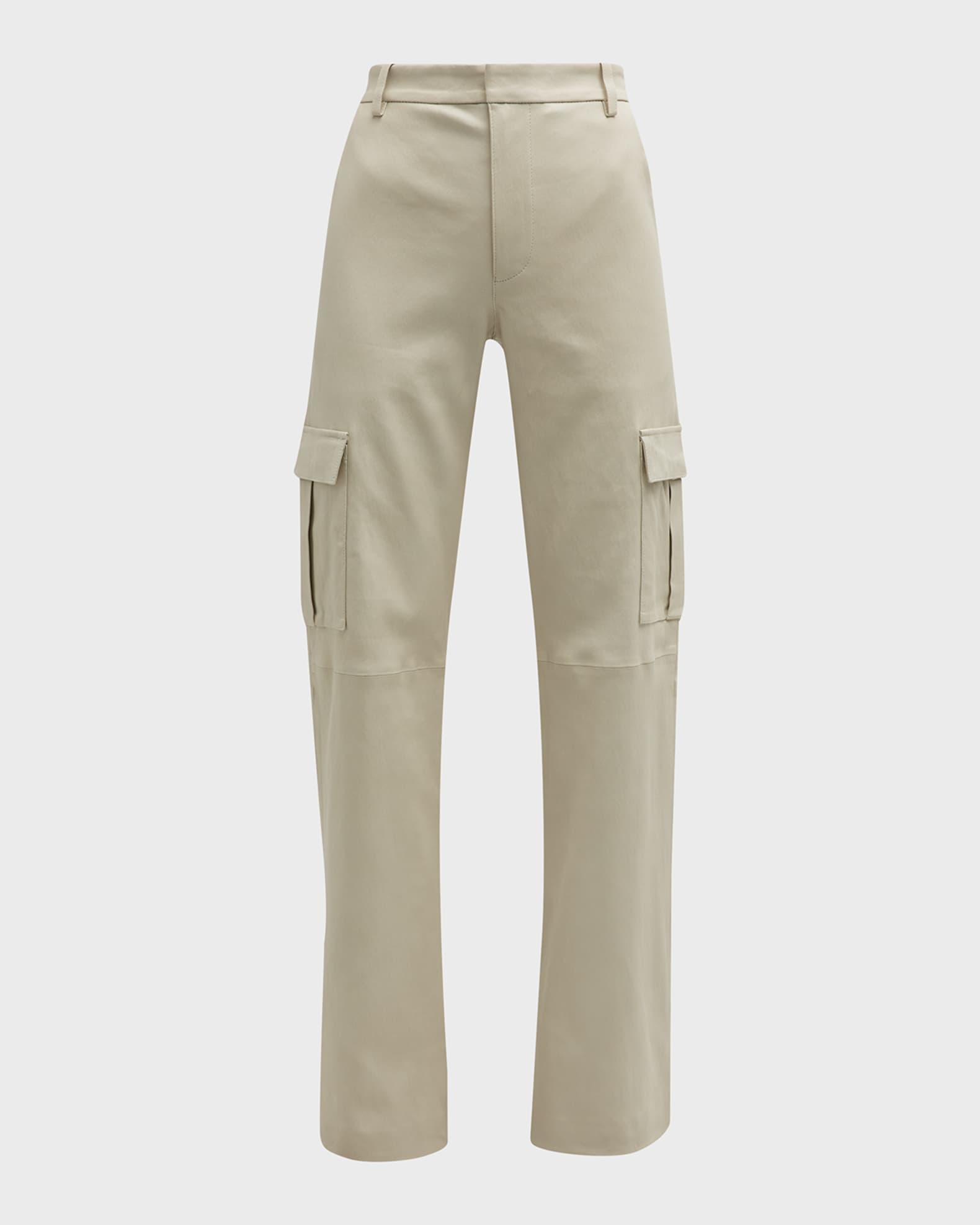 SPRWMN Leather Baggy Low-Rise Cargo Pants | Neiman Marcus