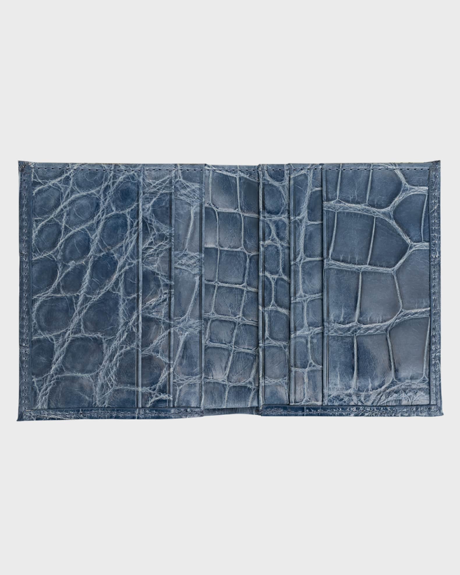 Men's Glazed Alligator Compact Wallet; Monogram Available 1
