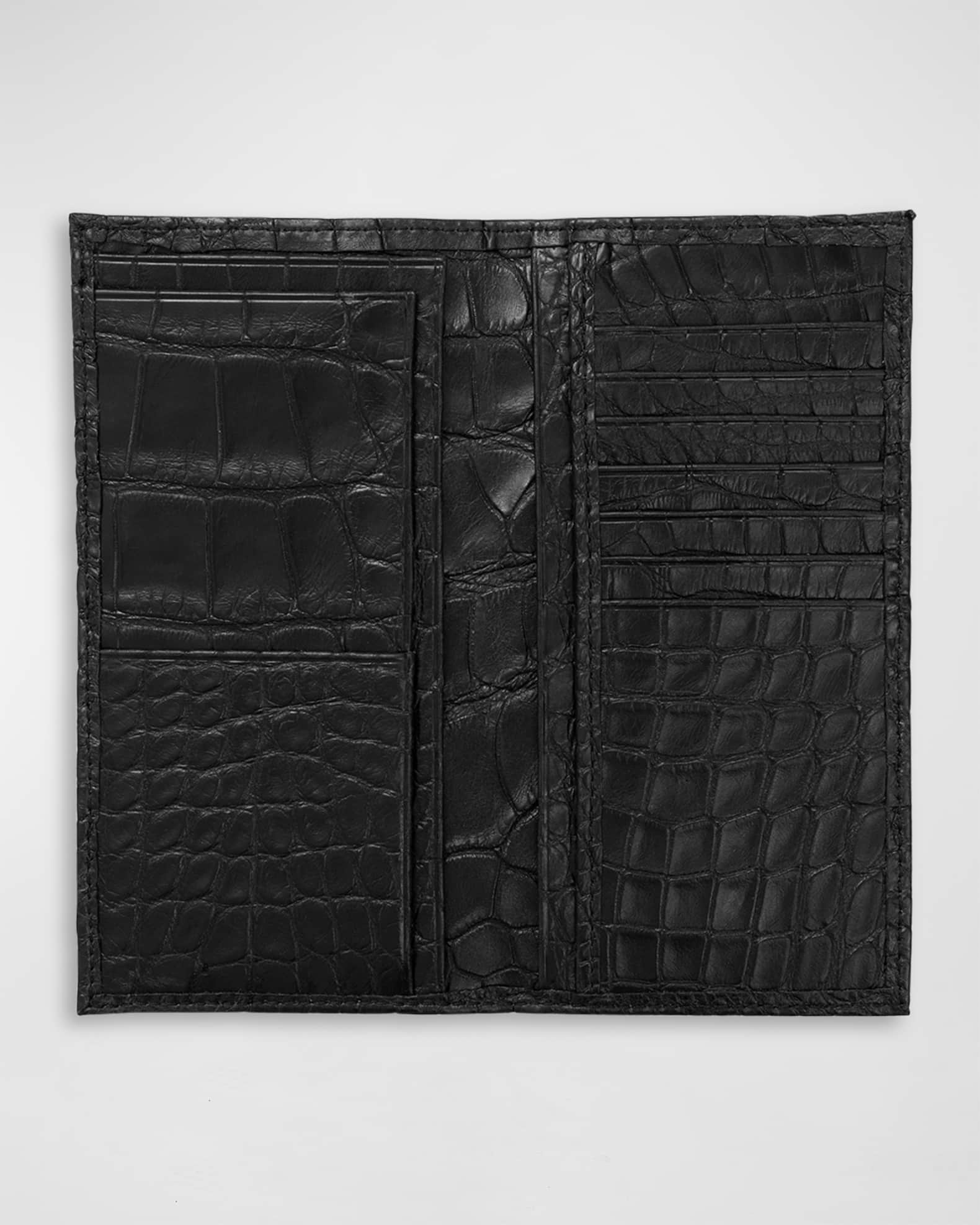Men's Matte Alligator Leather Bifold Coat Wallet 1
