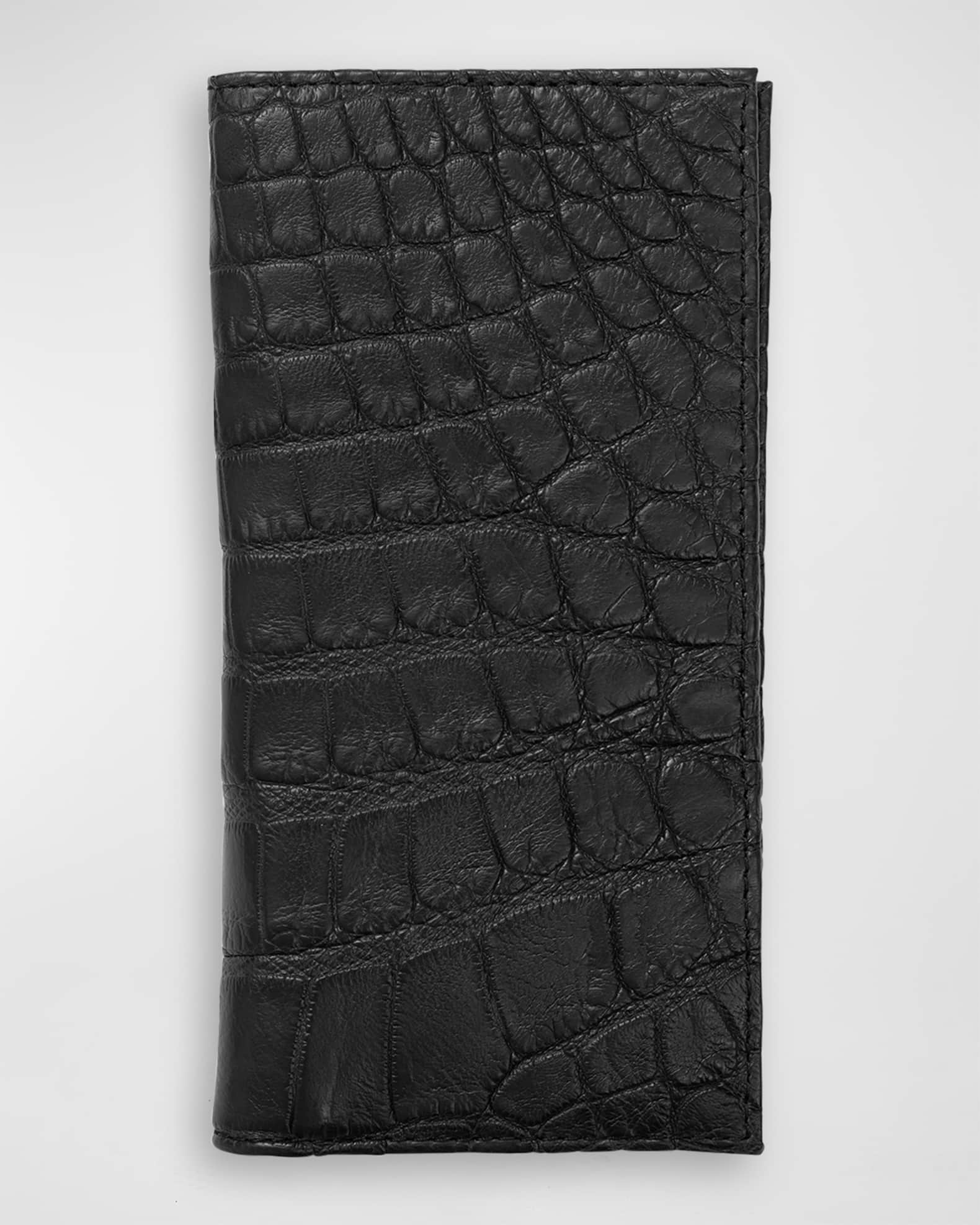 Men's Matte Alligator Leather Bifold Coat Wallet 0