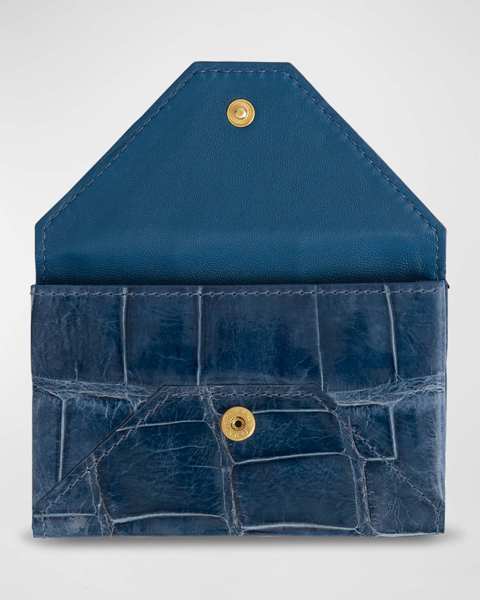 MOYNAT envelope leather Card Case turquoise blue