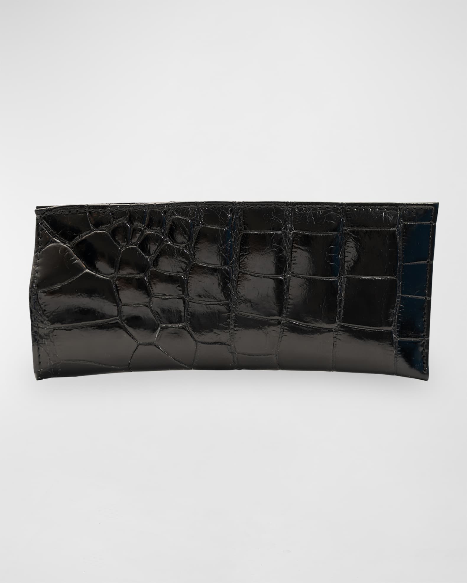 Men's Glazed Alligator Leather Eyewear Case  0
