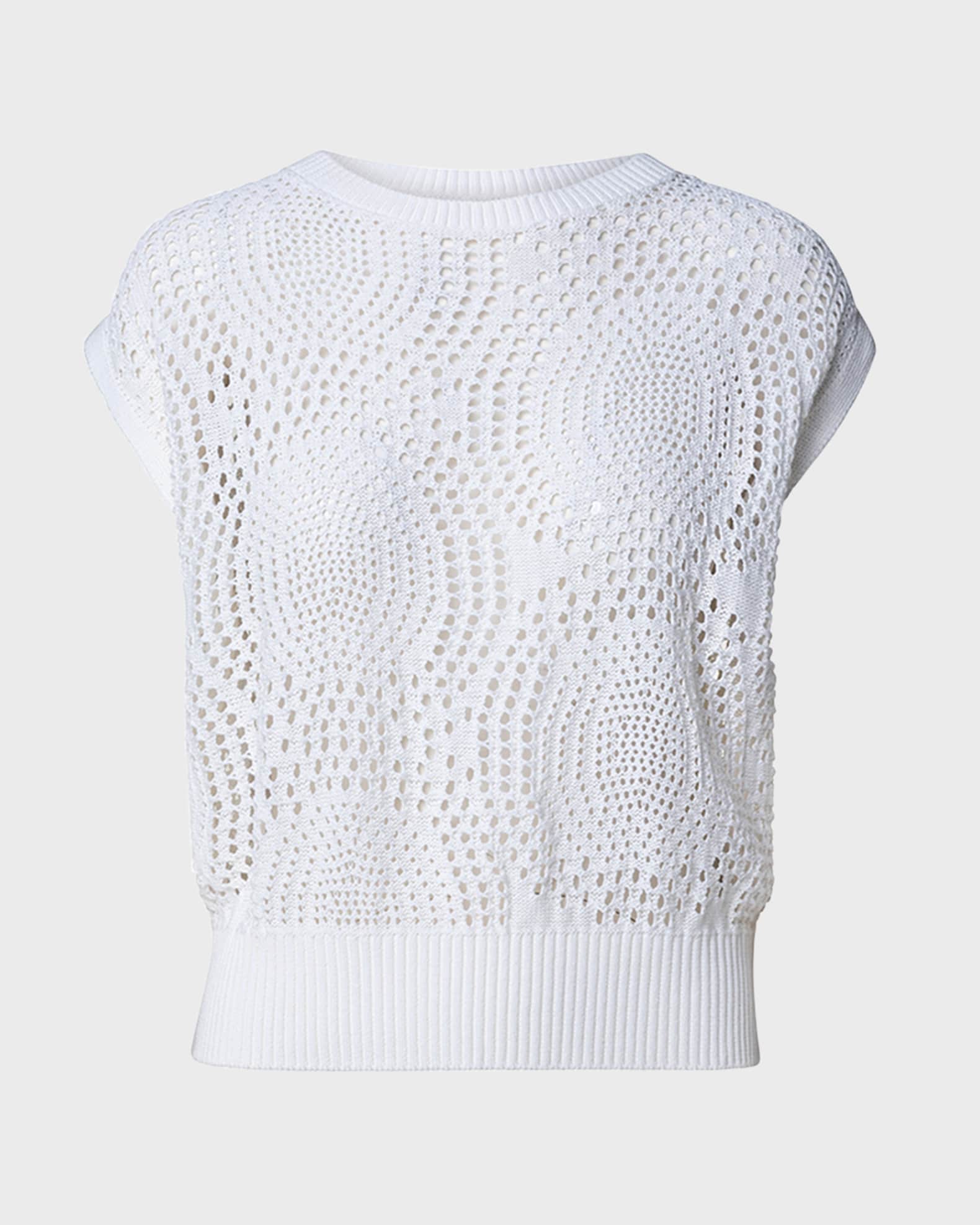 Akris punto Dot Crochet Knit CapSleeve Pullover Neiman Marcus
