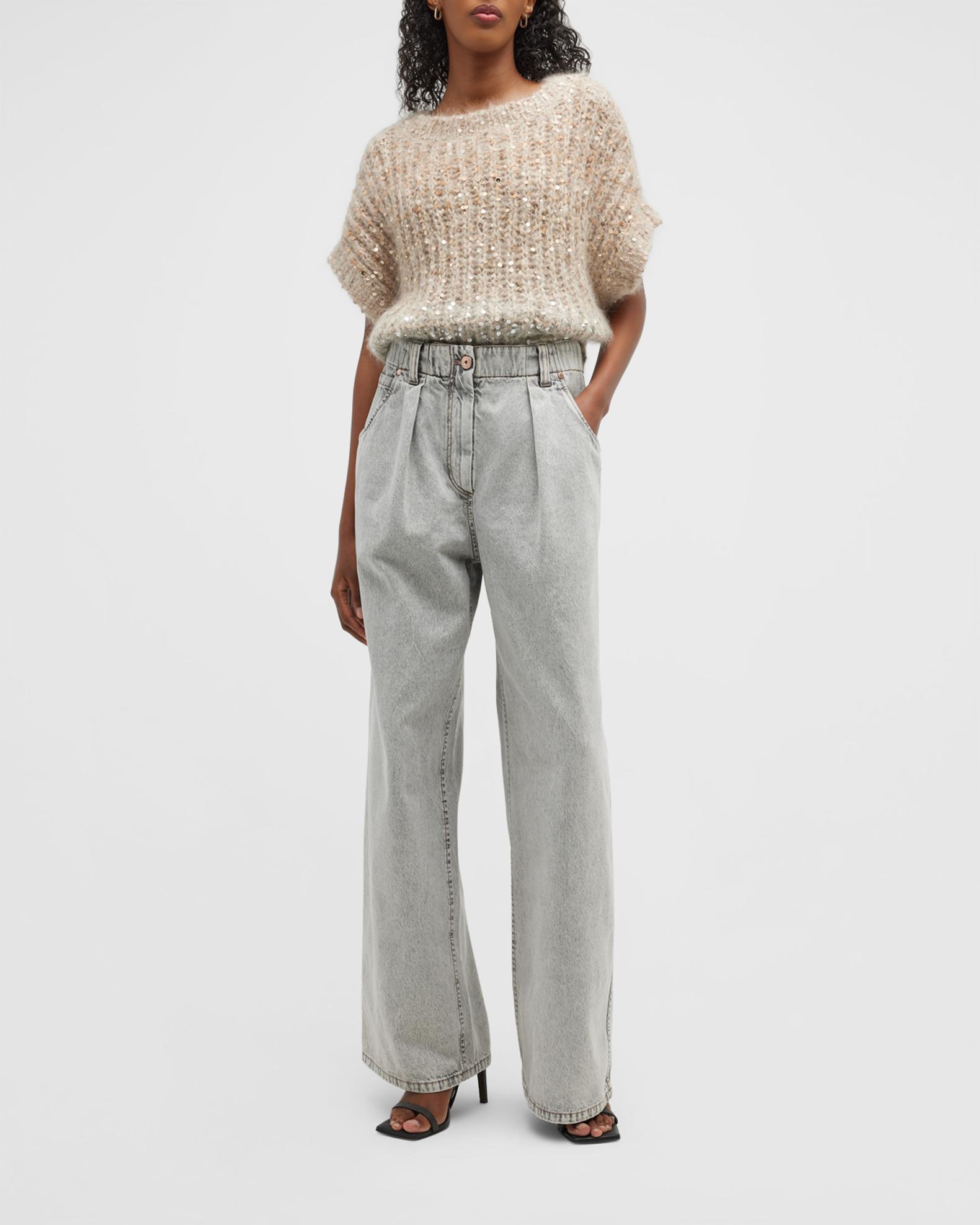 Pull En Cachemire à Paillettes Brunello Cucinelli - Taille XL - Ivoire - Neuf Sans étiquettes