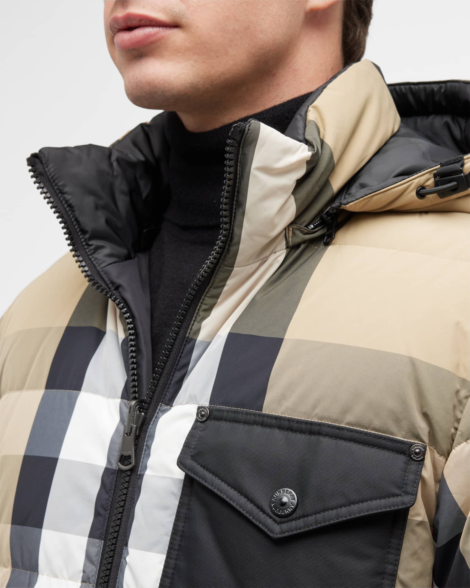 Burberry reversible on sale check puffer jacket