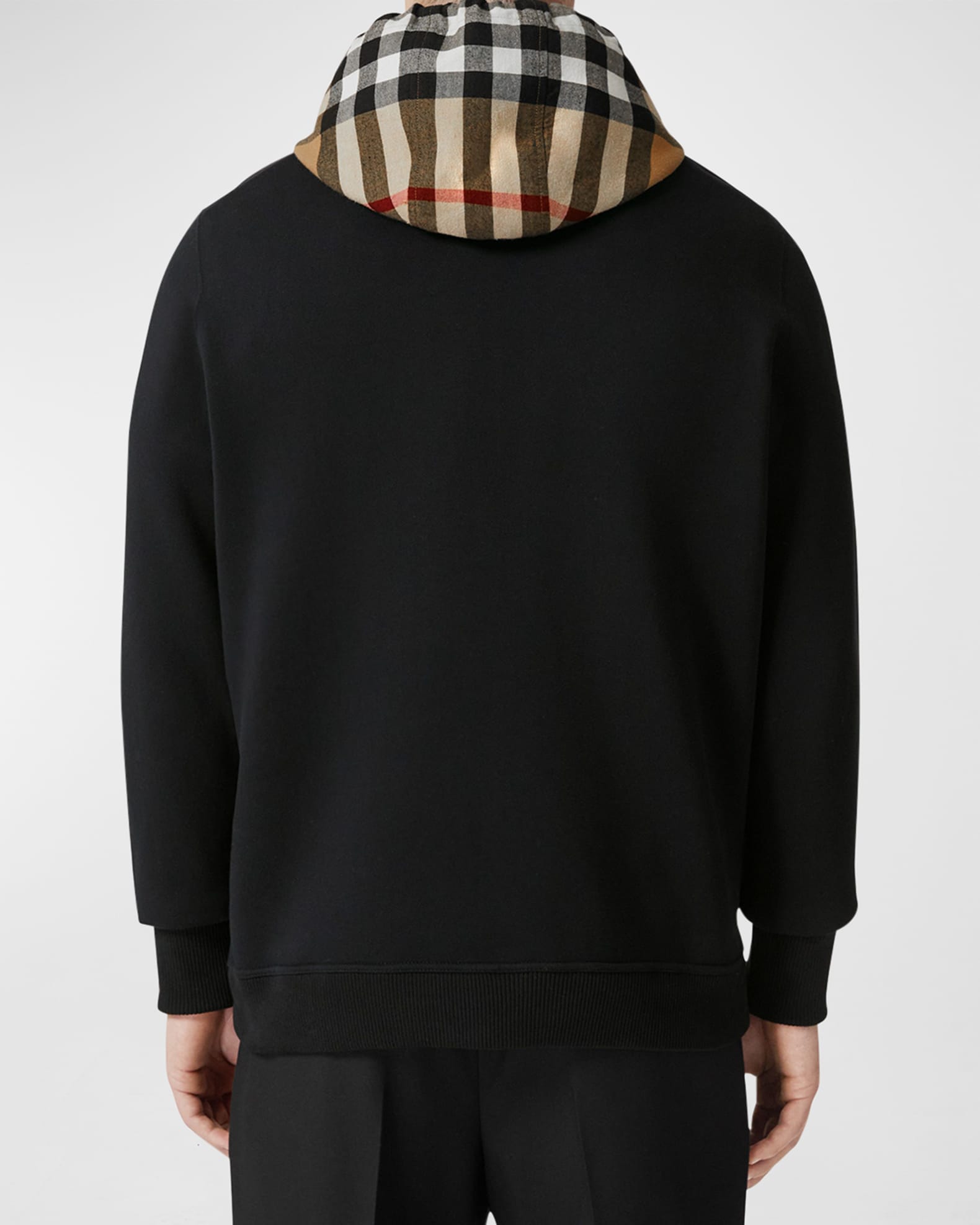 Burberry Men's Samuel Sweatshirt w/ Check Hood | Neiman Marcus