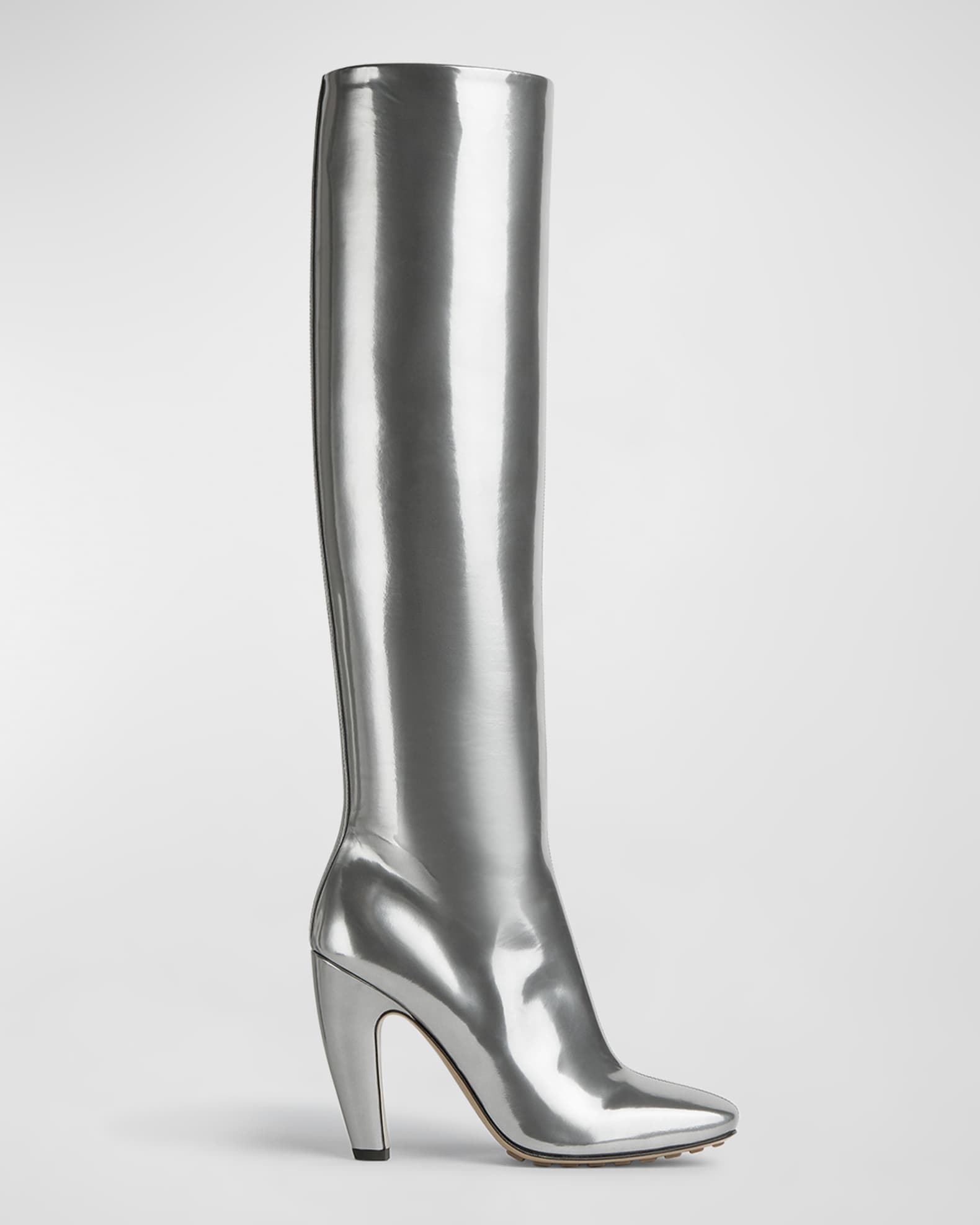 Silver knee high boots uk hot sale