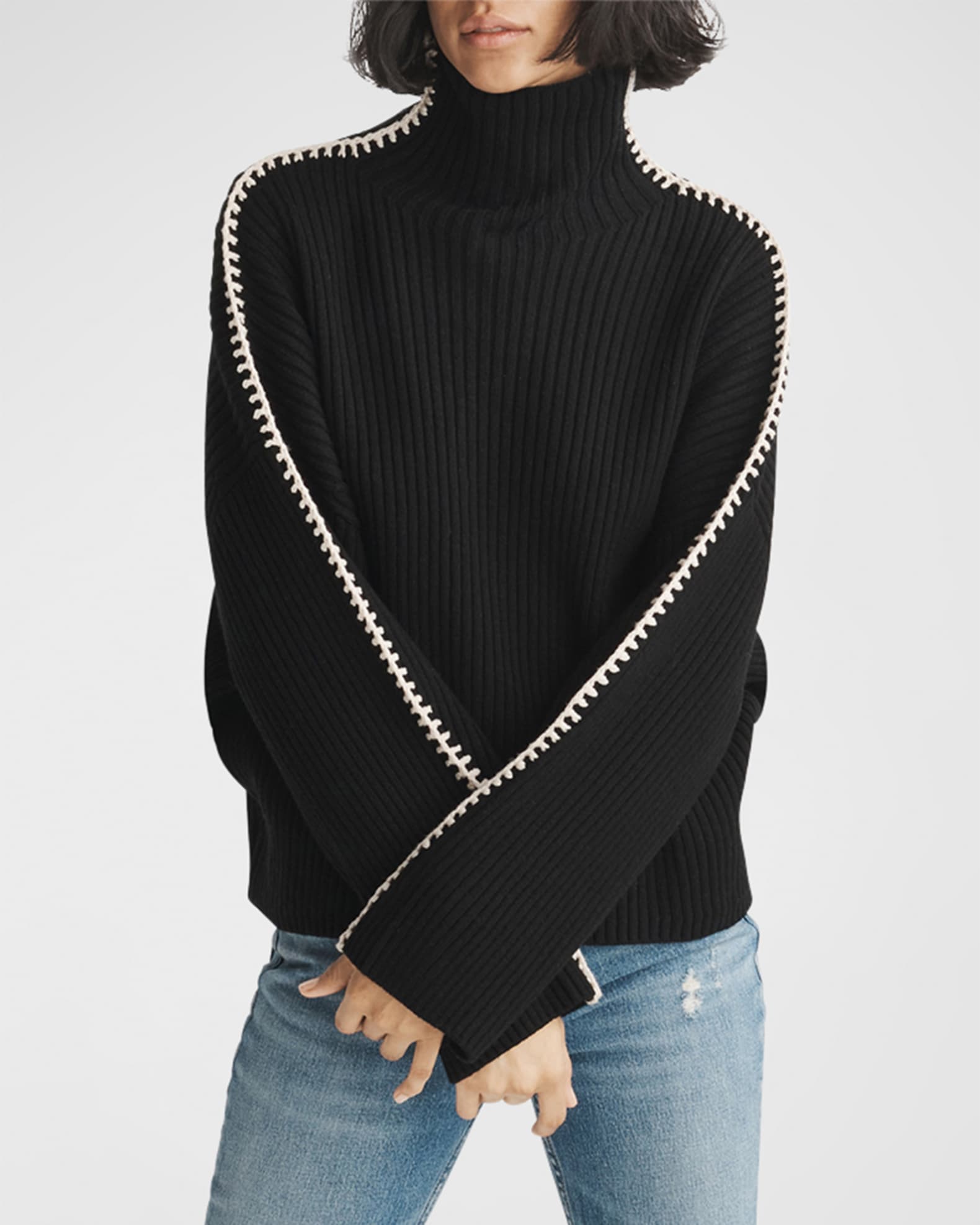 Oversized Ribbed Roll Neck Sweater