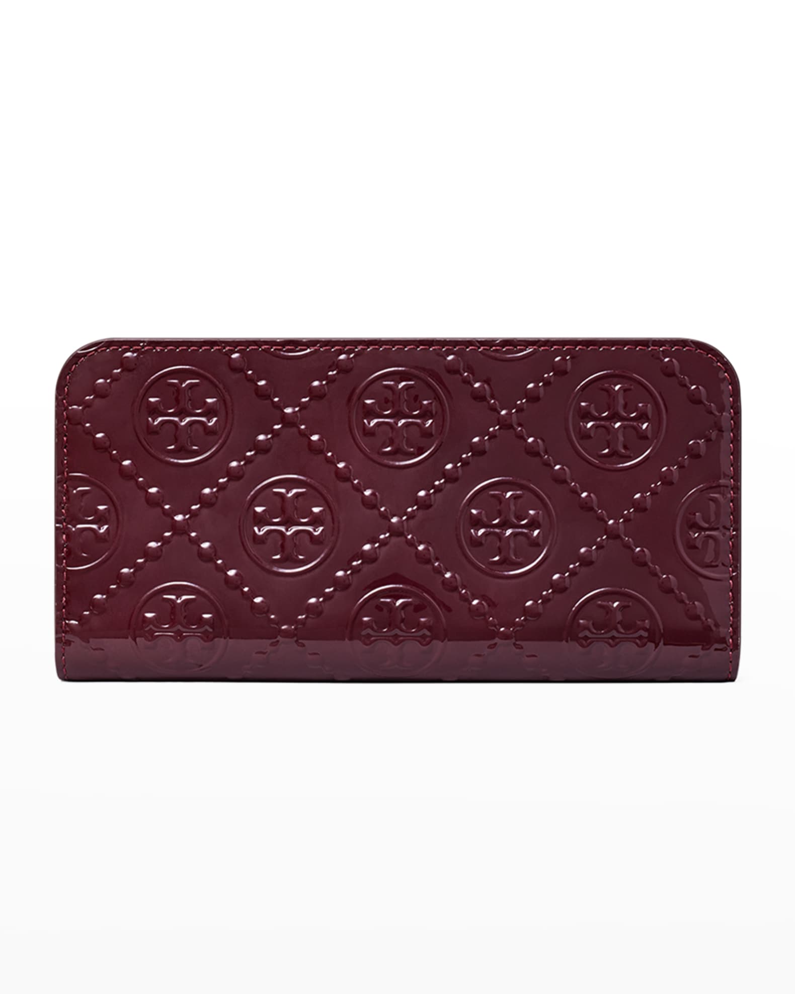 Tory Burch T Monogram Patent Leather Slim Wallet Neiman Marcus