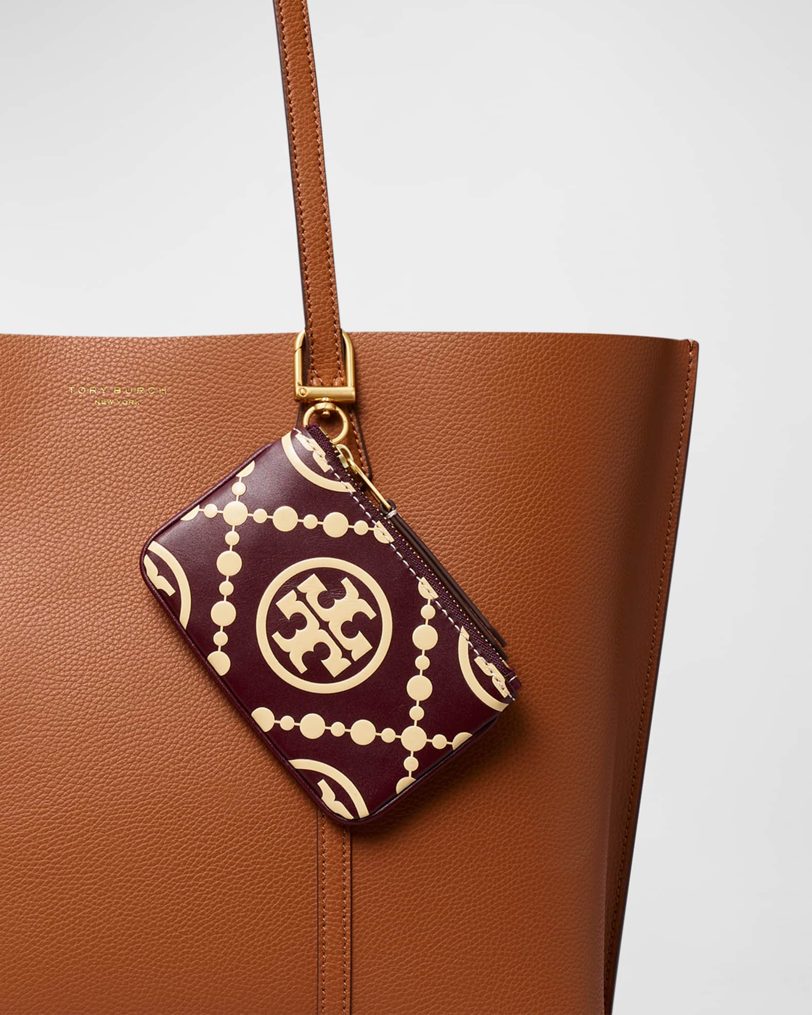 Tory Burch T Monogram Embossed Leather Card Case Neiman Marcus