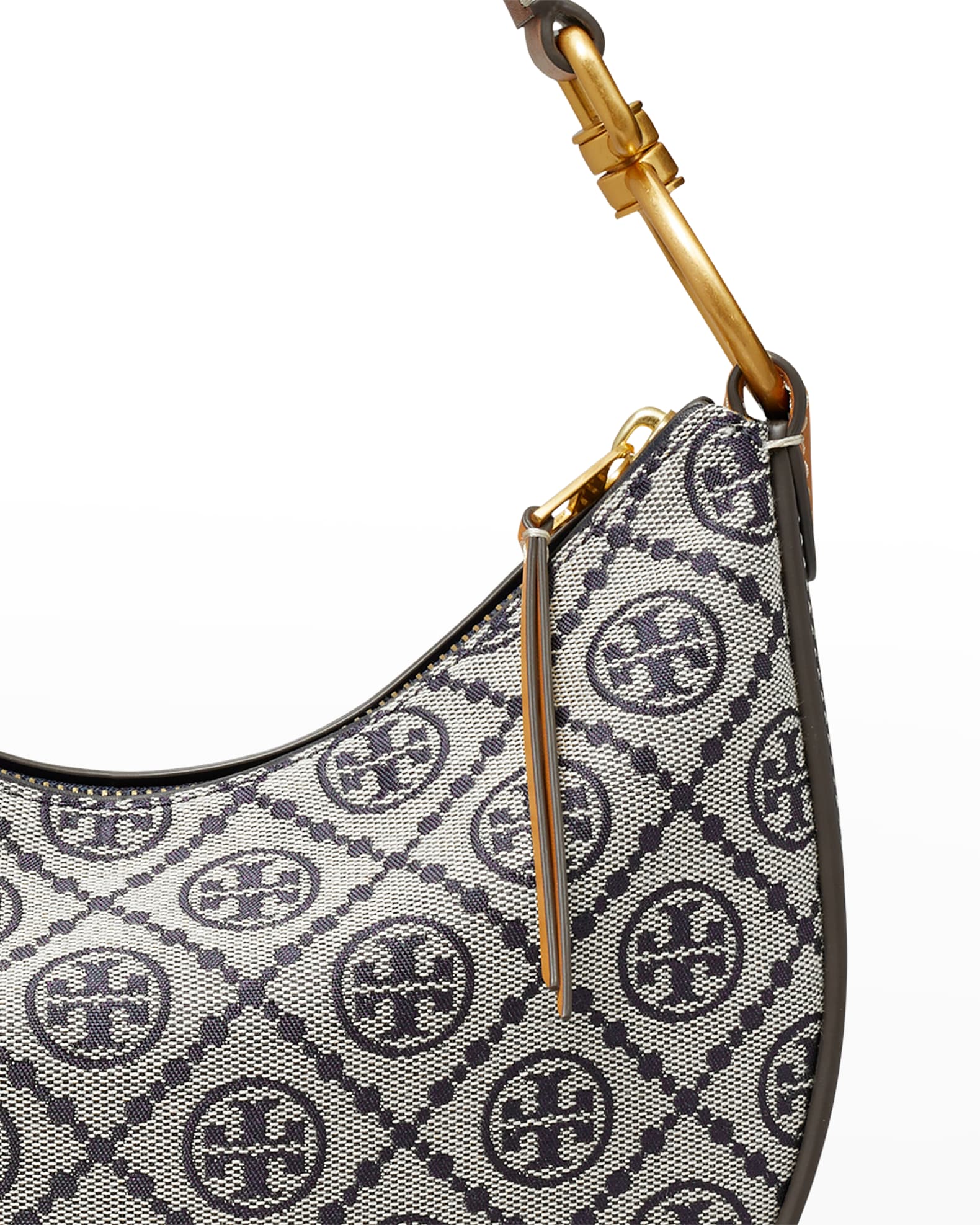Tory Burch T Monogram Jacquard Mini Crescent Crossbody Bag Neiman Marcus