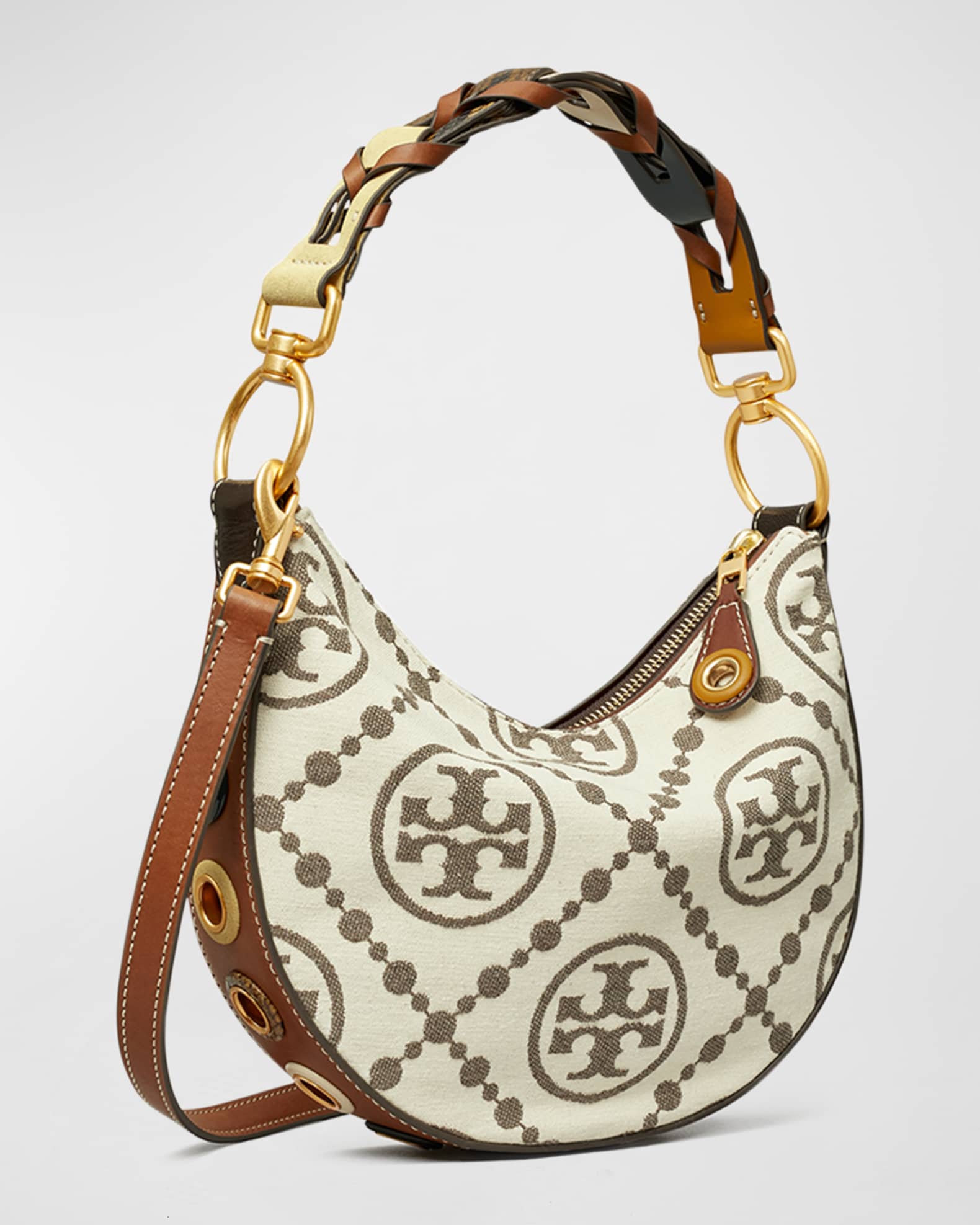 Tory Burch Mini T Monogram Crescent Crossbody Bag Neiman Marcus