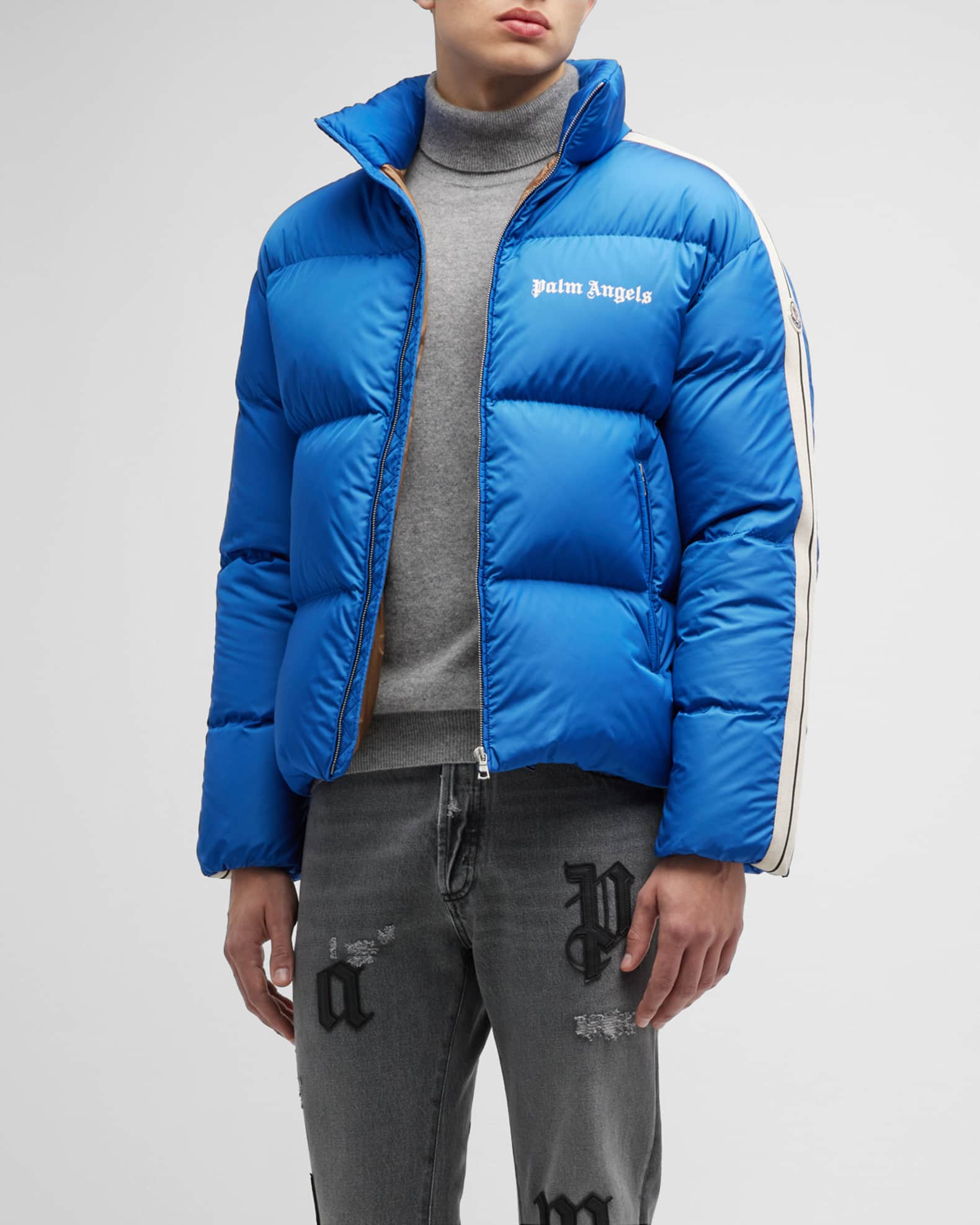 8 MONCLER PALM ANGELS RODMAN JACKET in blue - Palm Angels® Official