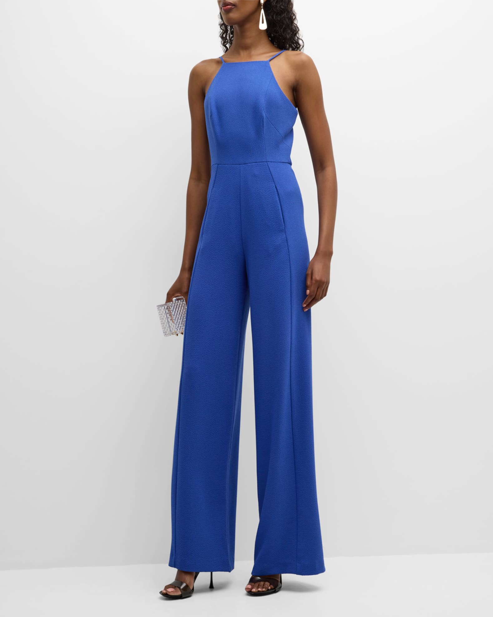 Black Halo Joaquin Wide-Leg Halter Jumpsuit | Neiman Marcus