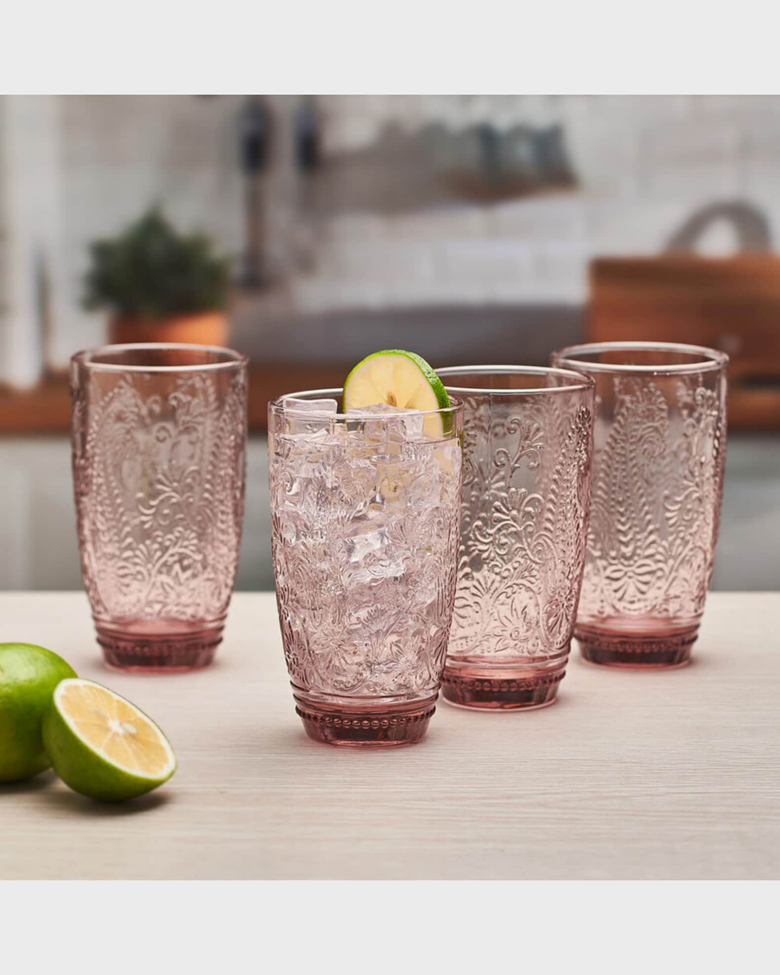 Fitz & Floyd Maddi Highball Glasses, Set of 4