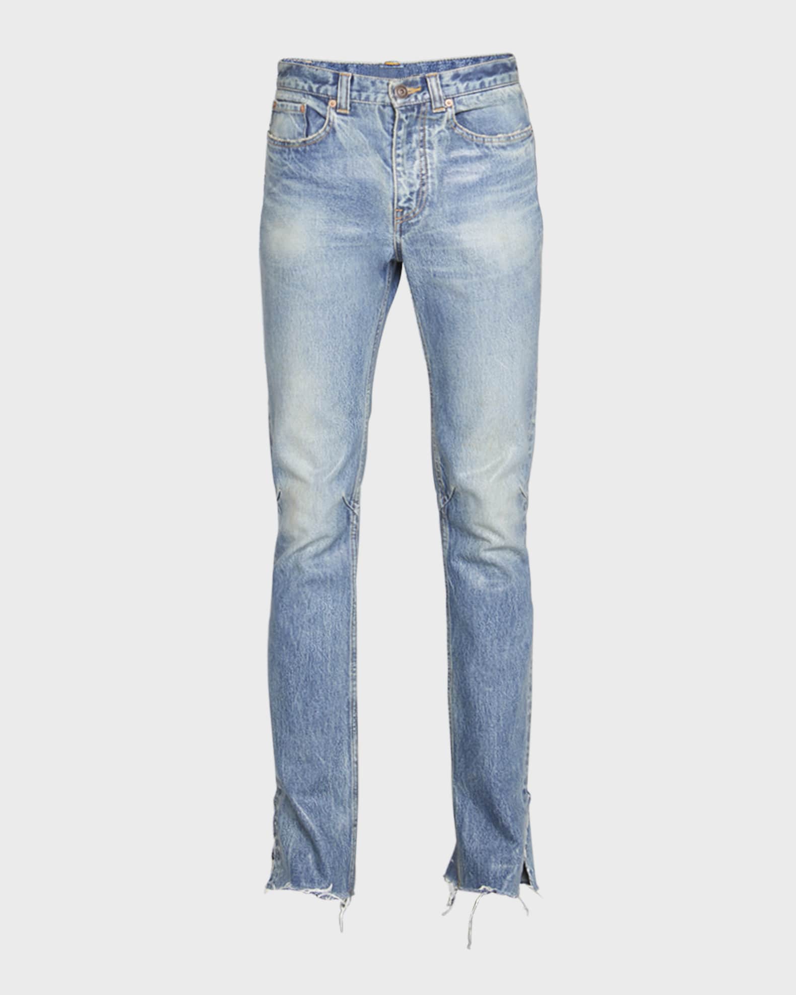 Balenciaga Men's Super Fitted Waxed Jeans | Neiman Marcus