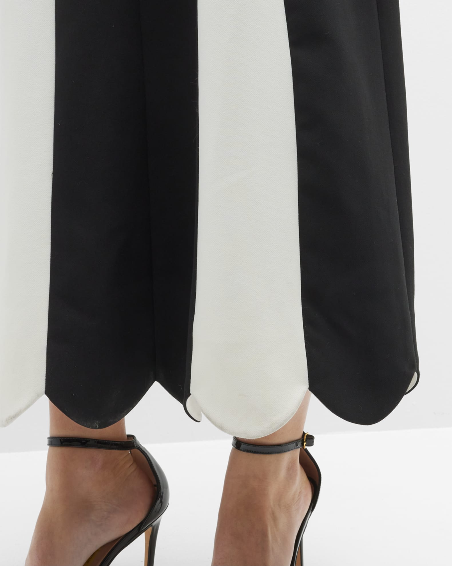 Lela Rose Paneled Scallop-Hem Midi Dress | Neiman Marcus