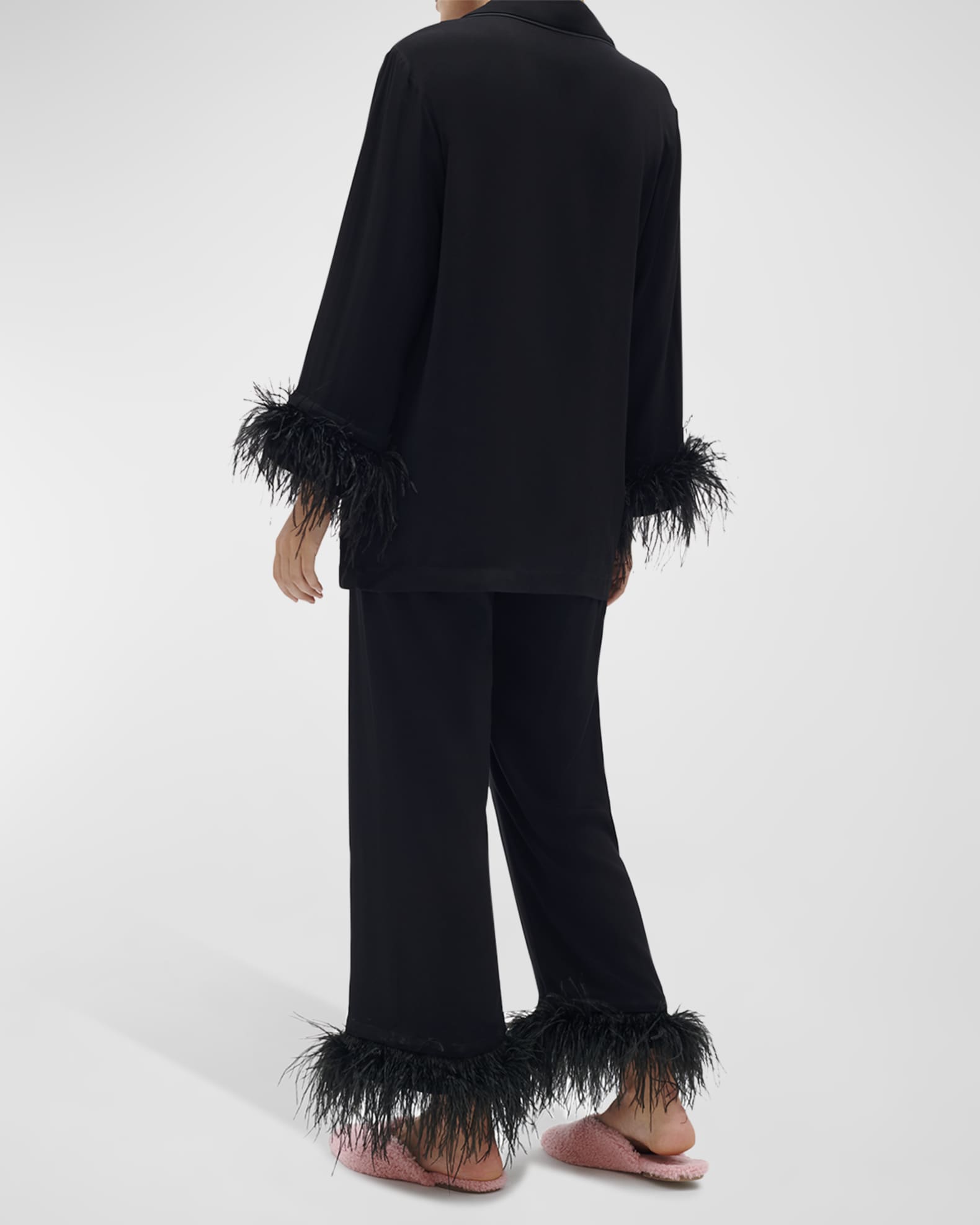 Sleeper Feather Trim Party Pajama Set Neiman Marcus