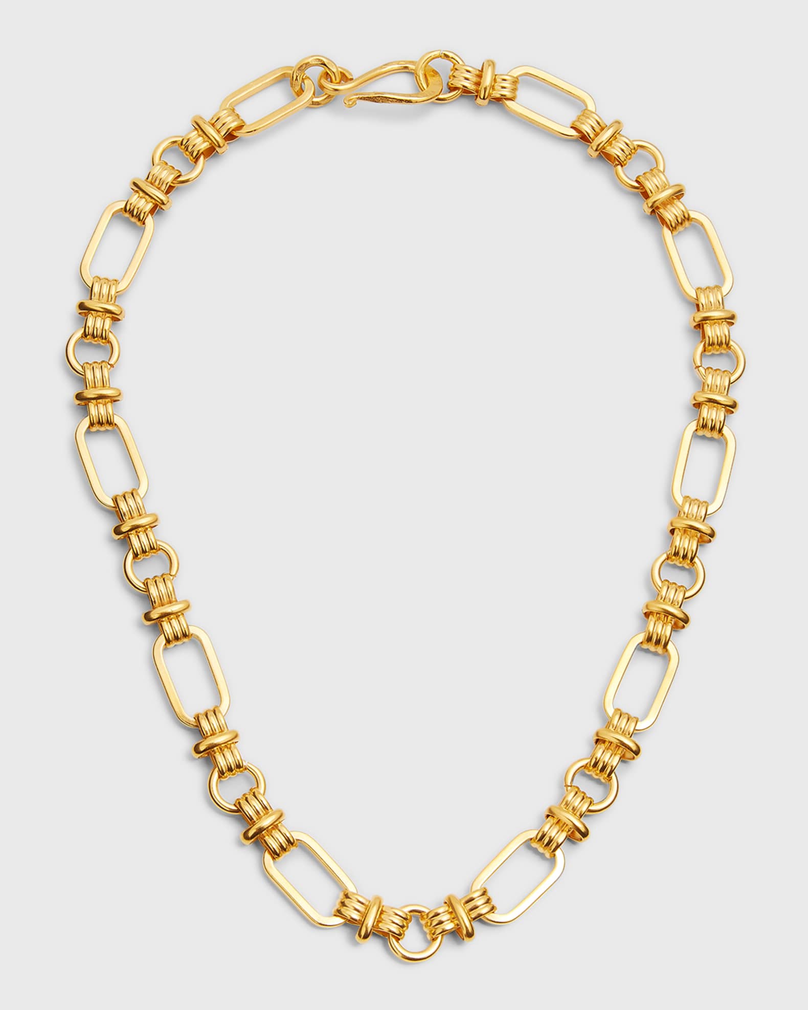 Nouveau Chain Smooth Link Necklace with Connectors 0