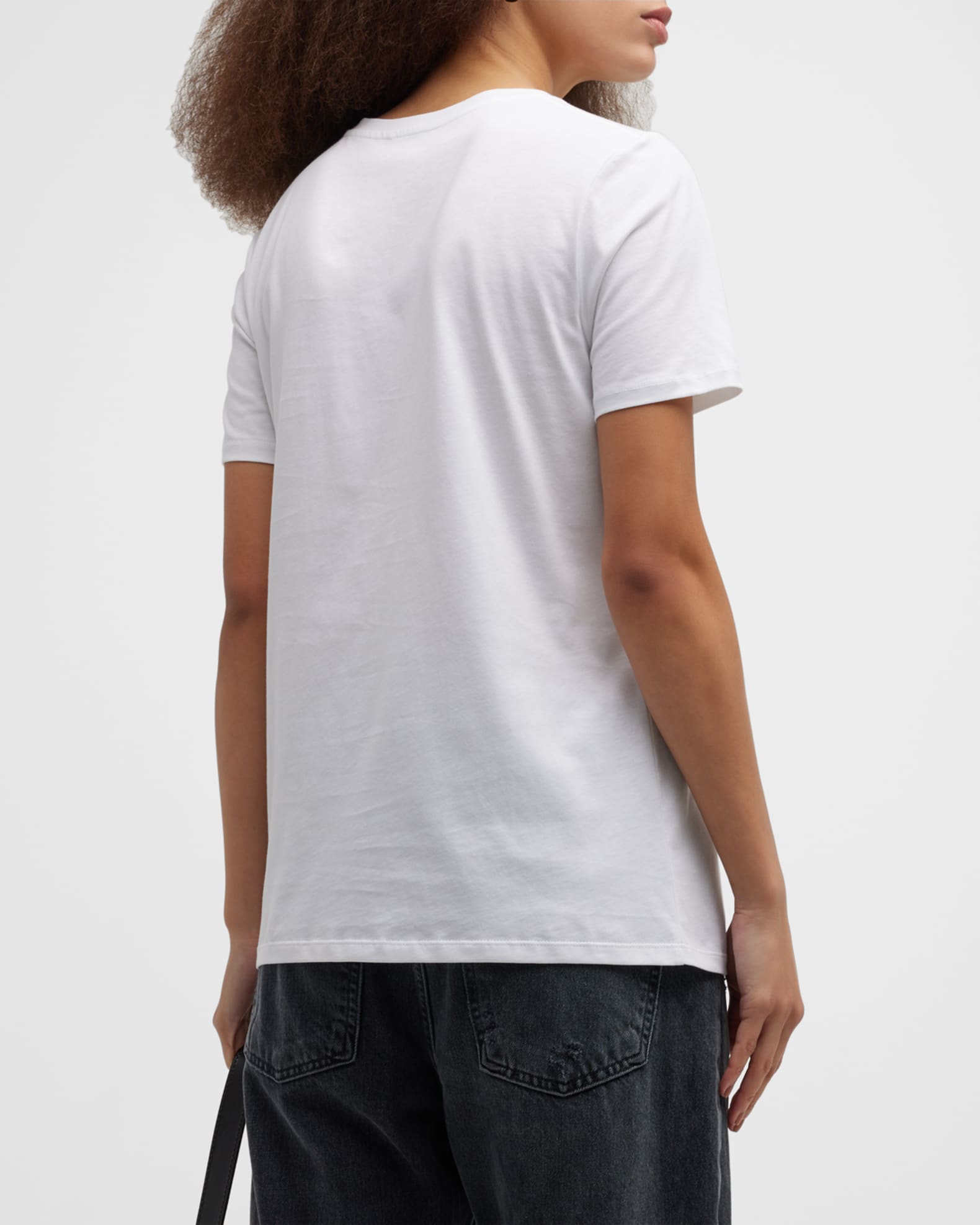 Balmain 3-Button Flocked Logo T-Shirt | Neiman Marcus
