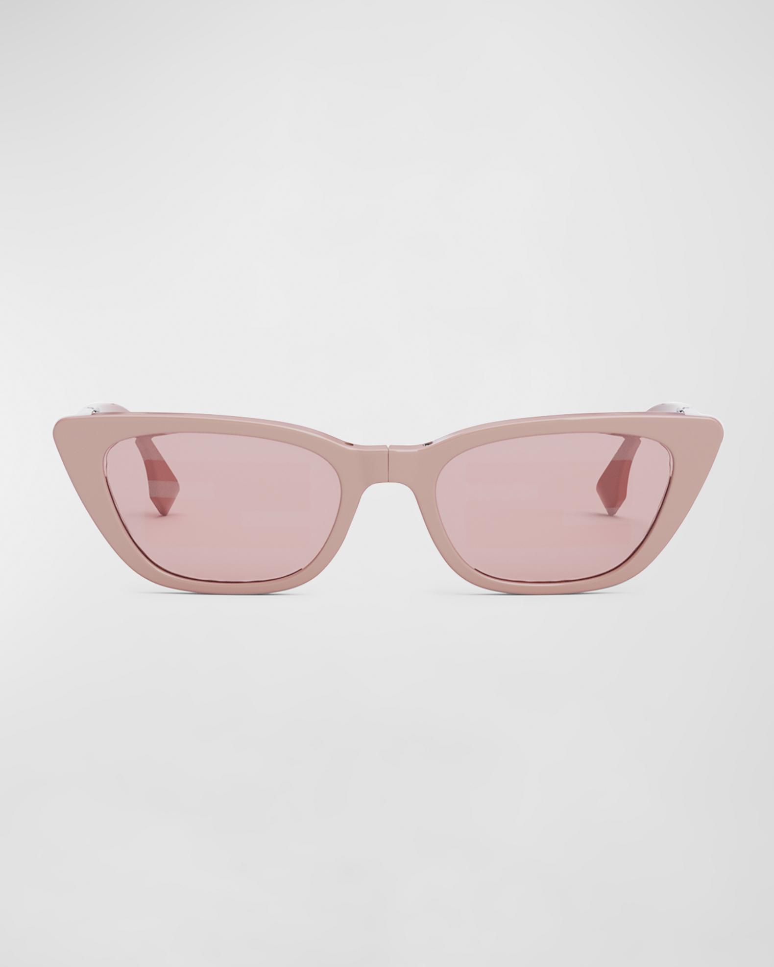 Fendi Baguette Mirrored Folding Nylon Cat-Eye Sunglasses 
