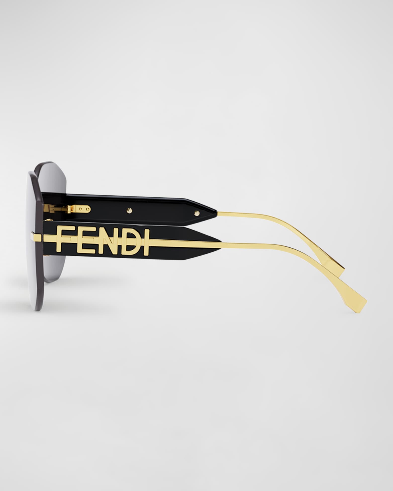 Fendi Rectangular Metal Shield Sunglasses | Neiman Marcus