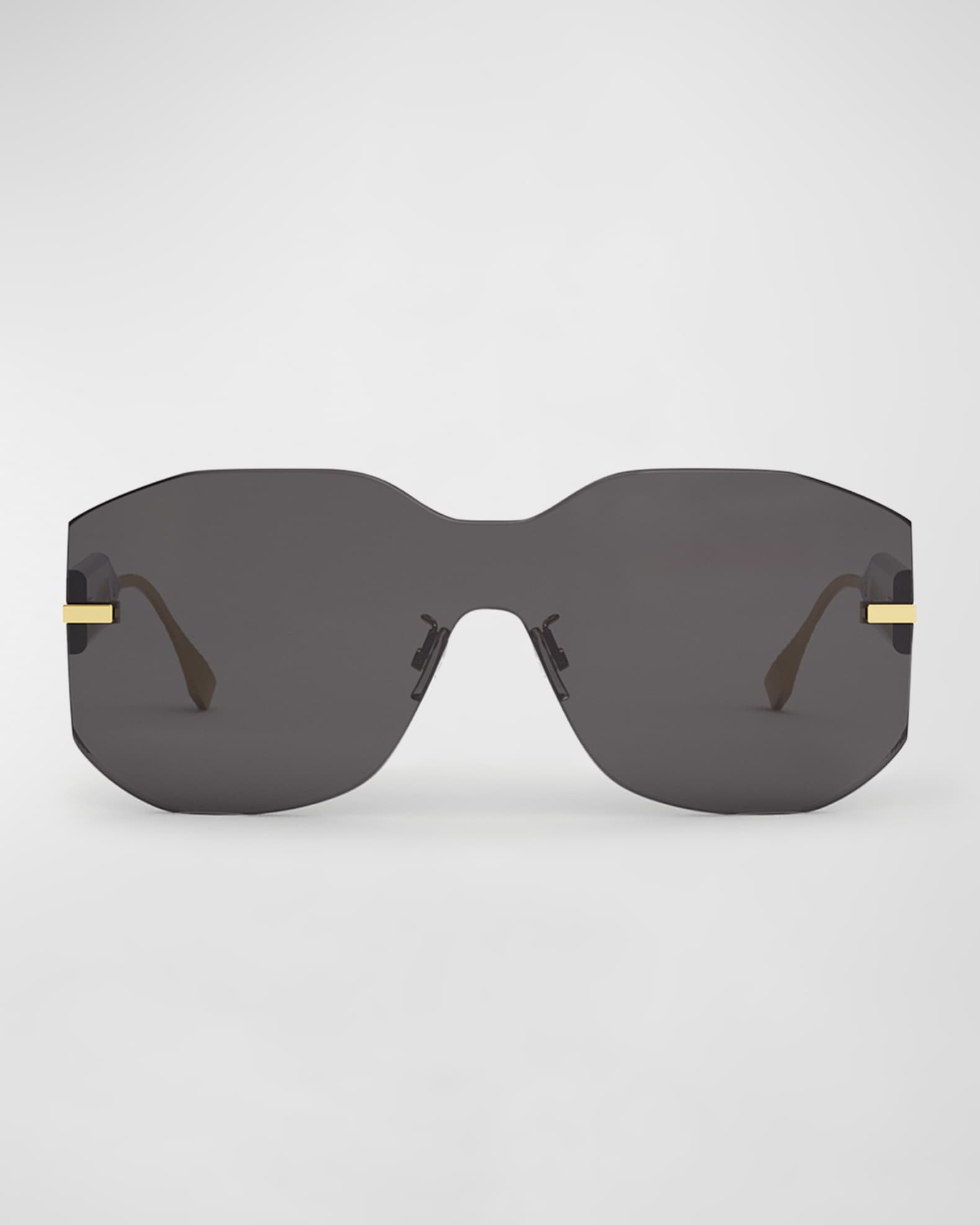 Fendi Rectangular Metal Shield Sunglasses | Neiman Marcus