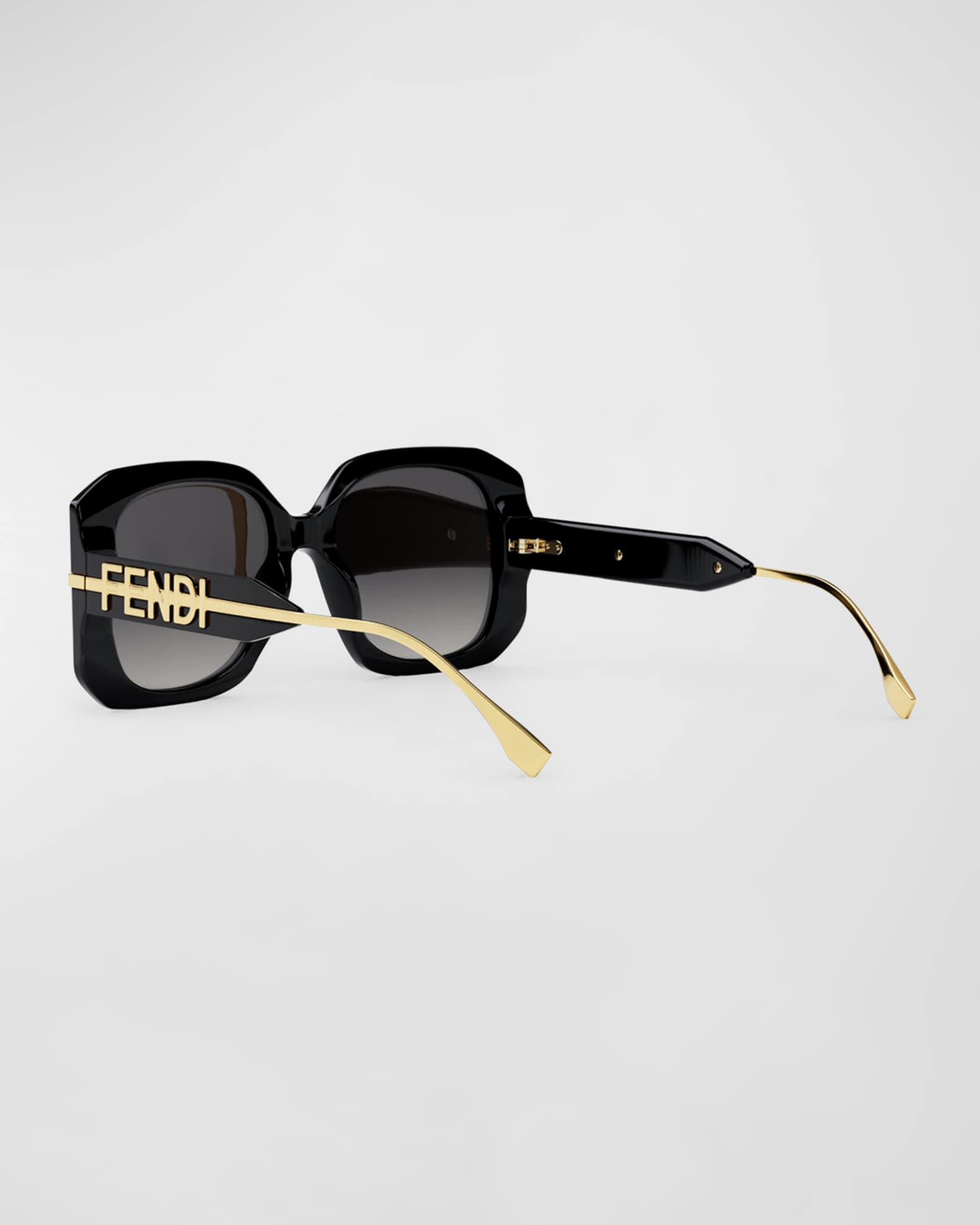 FENDI: sunglasses in acetate with logo - Black