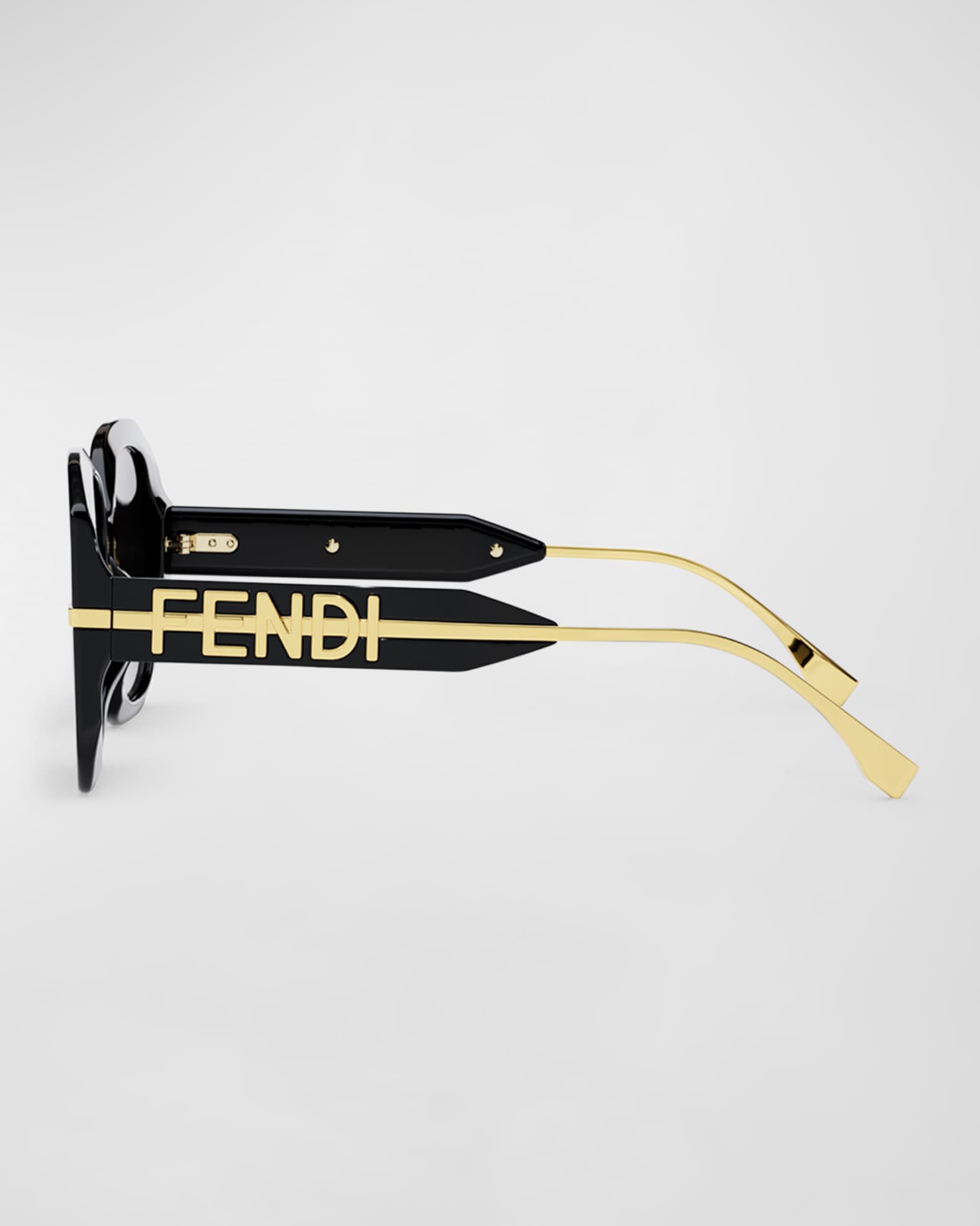 Fendi Oversized Logo Square Acetate & Metal Sunglasses | Neiman Marcus