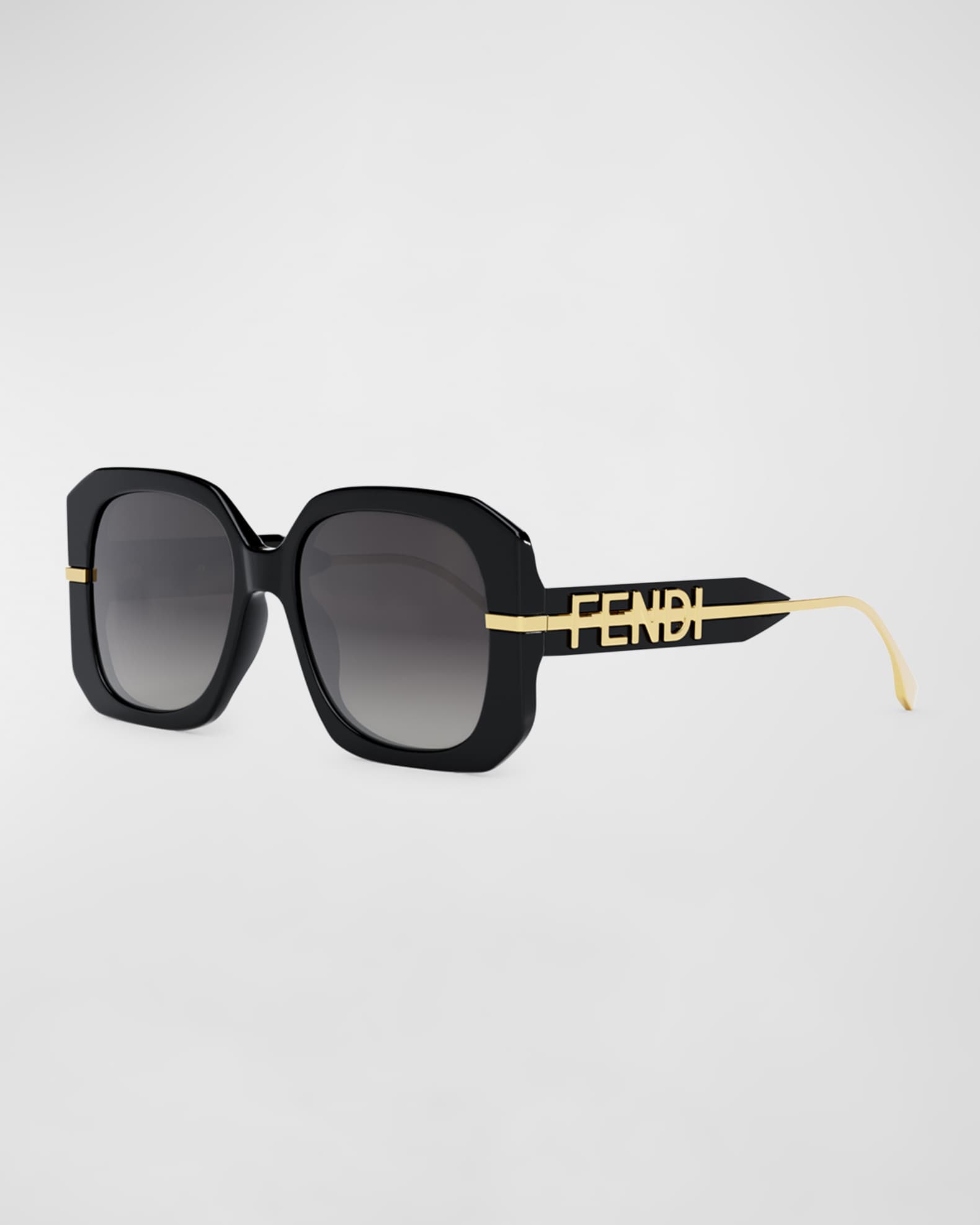 Vintage Fendi Sunglasses Gold Metal Frame Red Designer Logo 