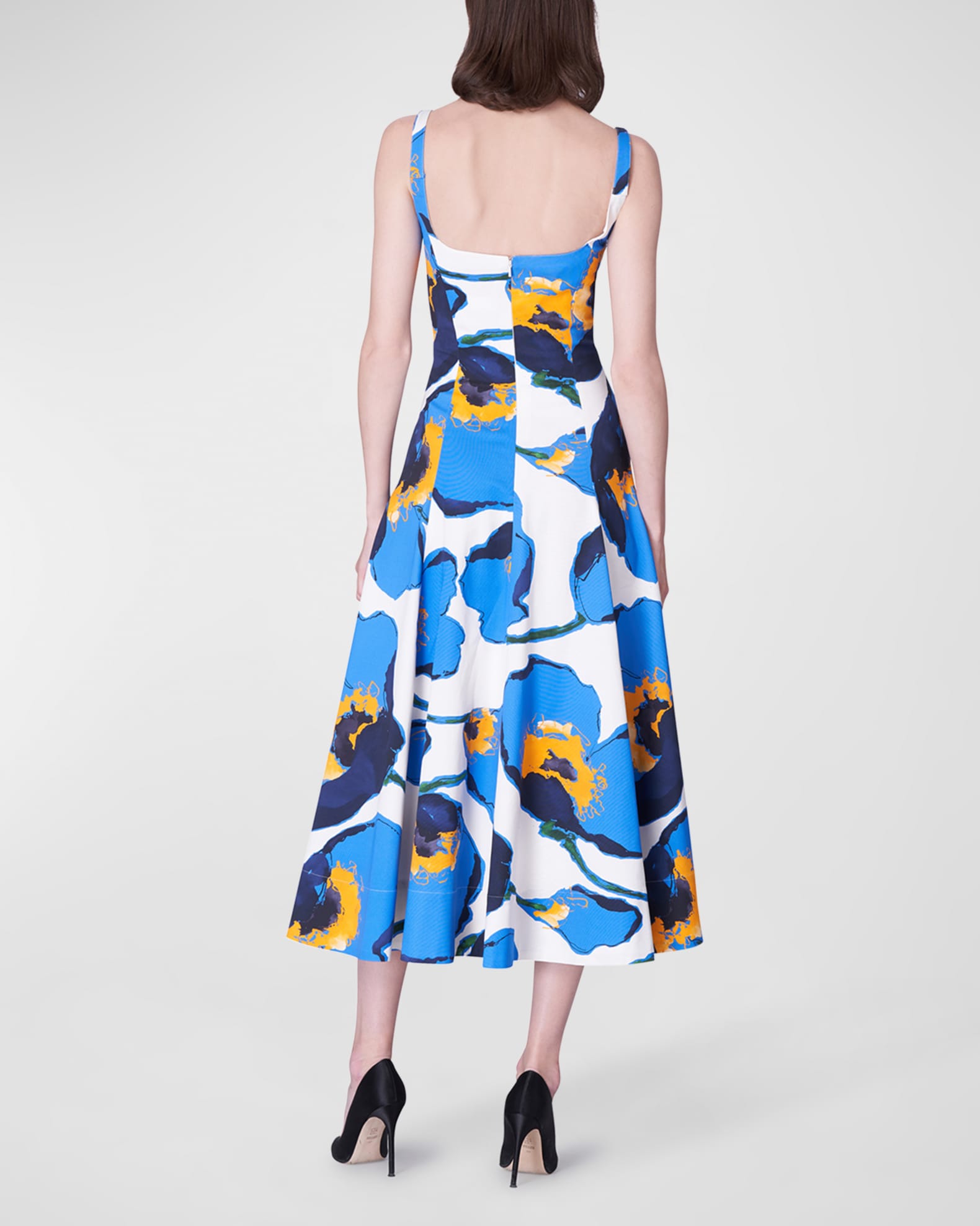 Carolina Herrera FloralPrint Bustier Fit&Flare Midi Dress Neiman