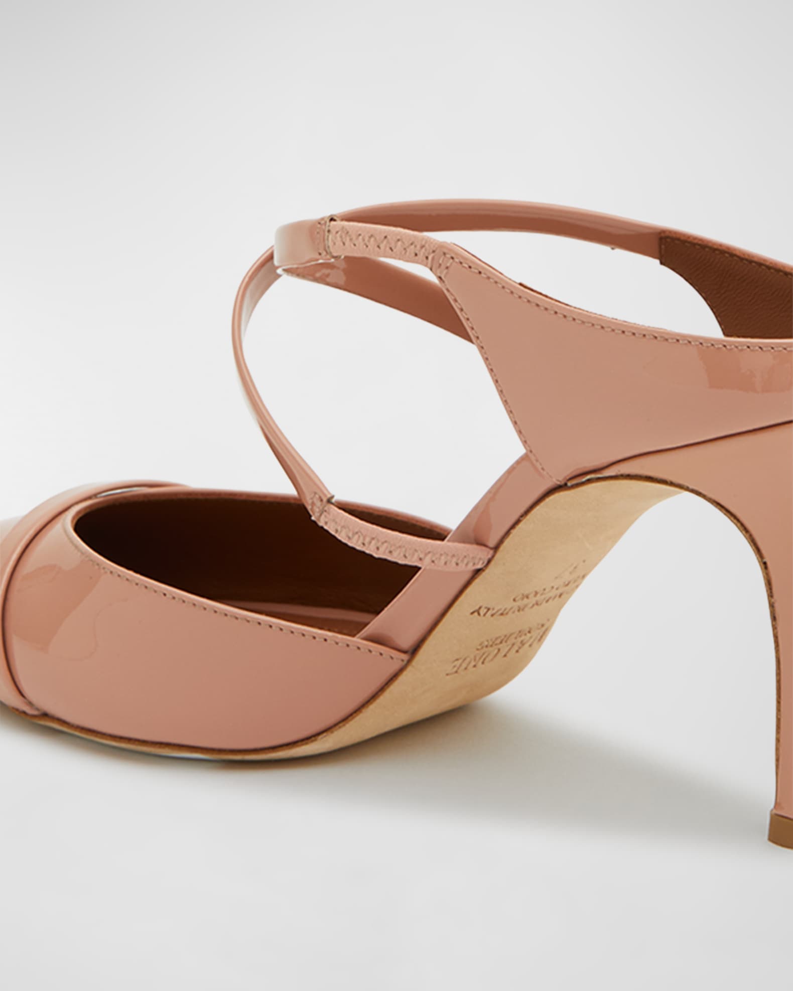 Malone Souliers Yoana Patent Leather Mule Heels Neiman Marcus