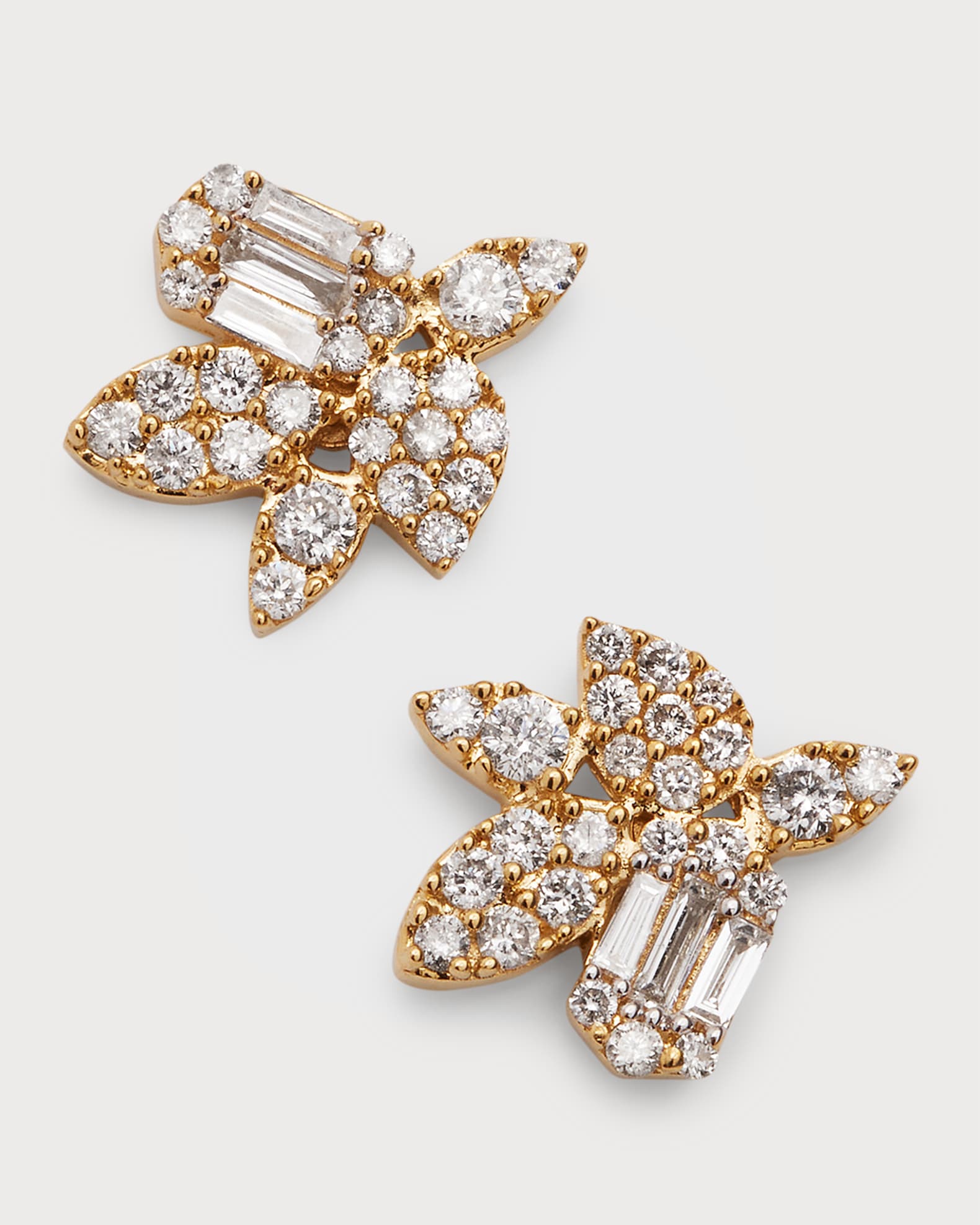 18K Yellow Gold Callie Lotus Diamond Stud Earrings 0