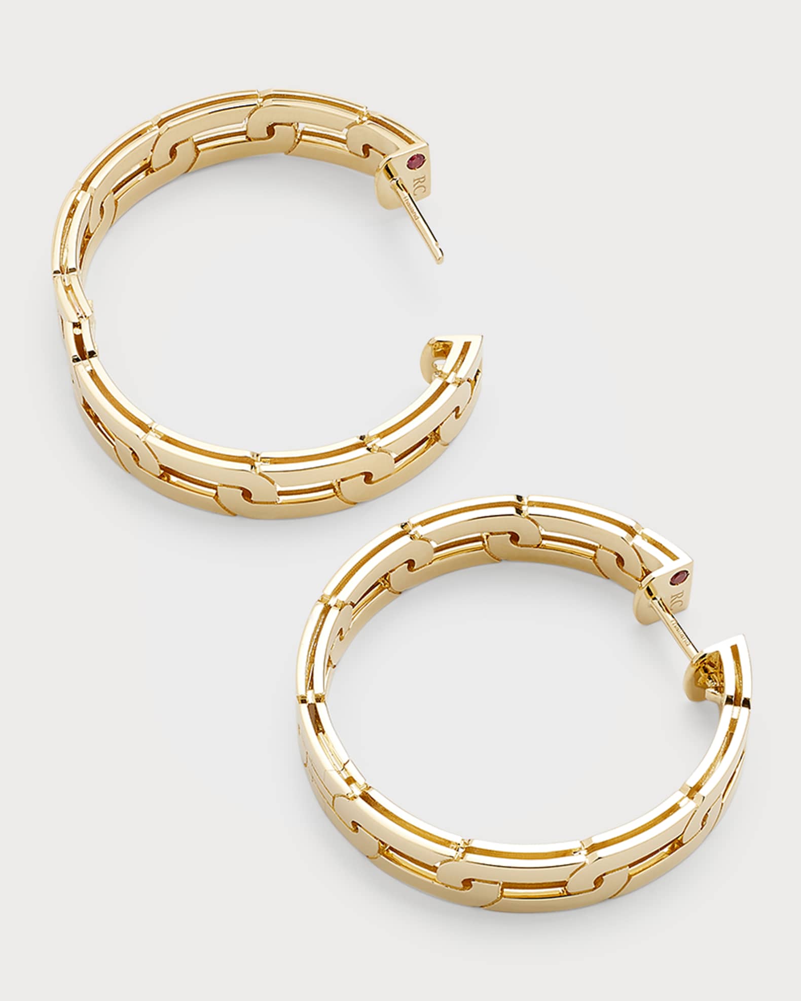 Roberto Coin 18K Yellow Gold Navarra Hoop Earrings, 25mm | Neiman Marcus