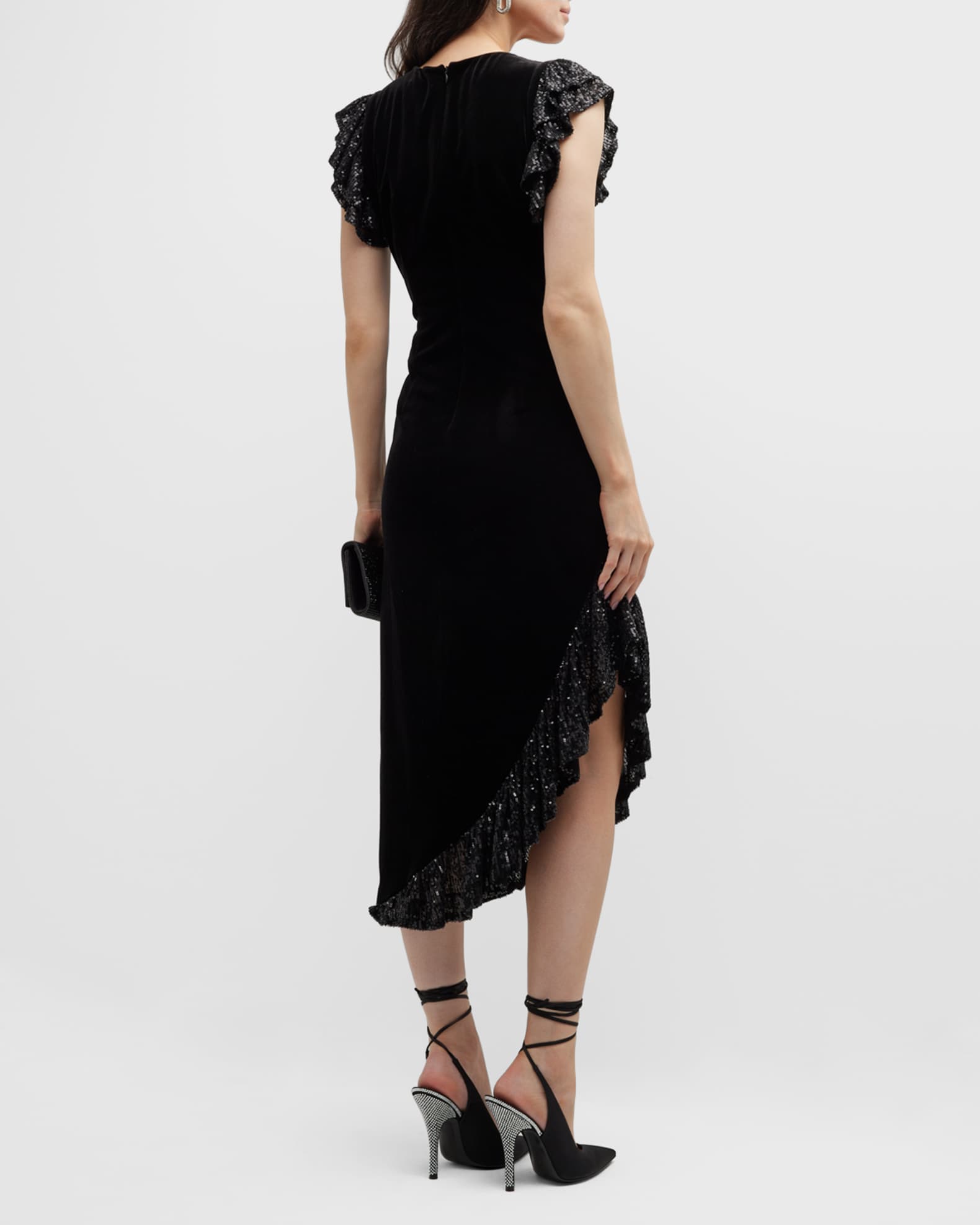 One33 Social Tiered SequinSleeve Asymmetric Midi Dress Neiman Marcus — free download